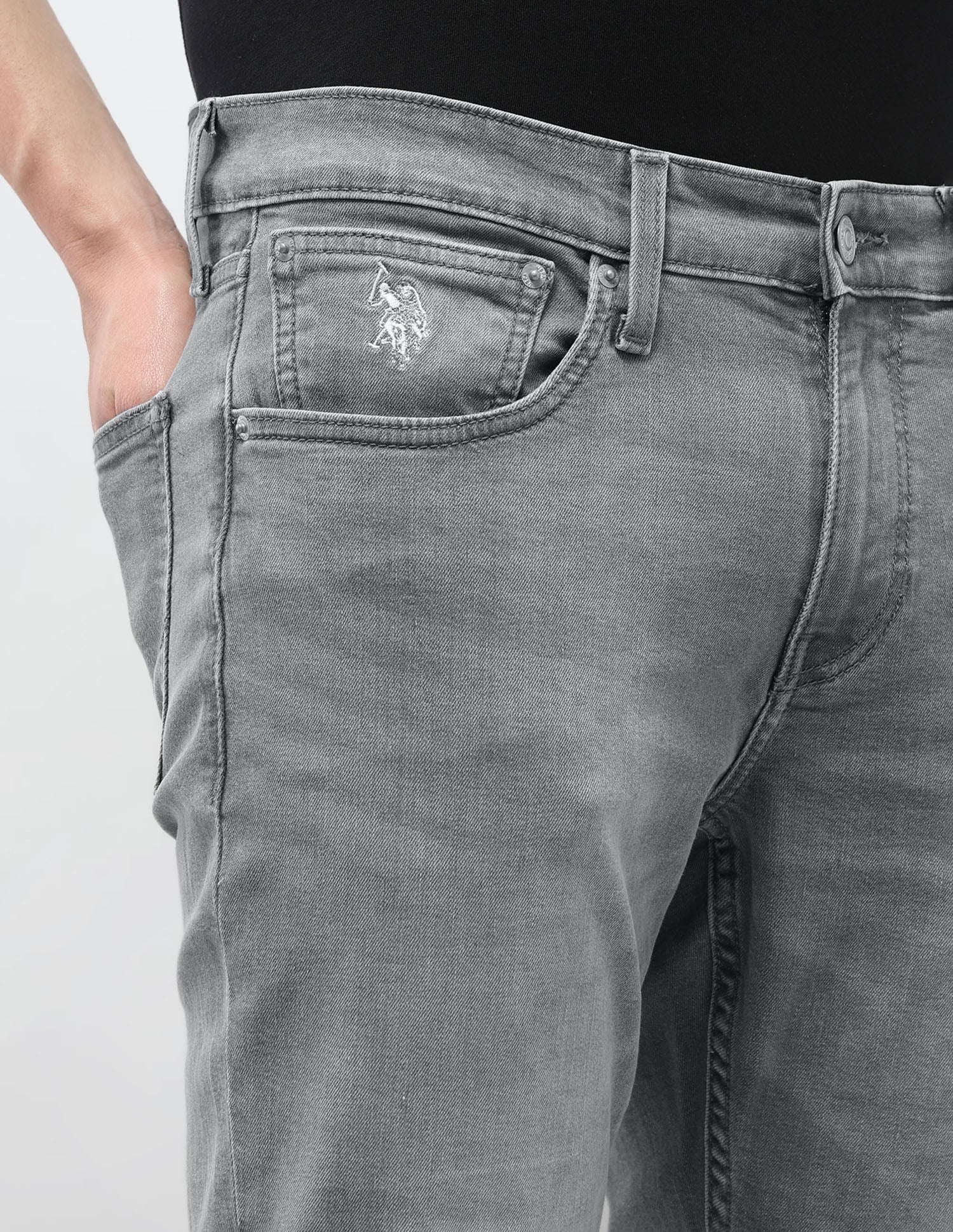 Brandon Slim Tapered Fit Grey Jeans - Image 7