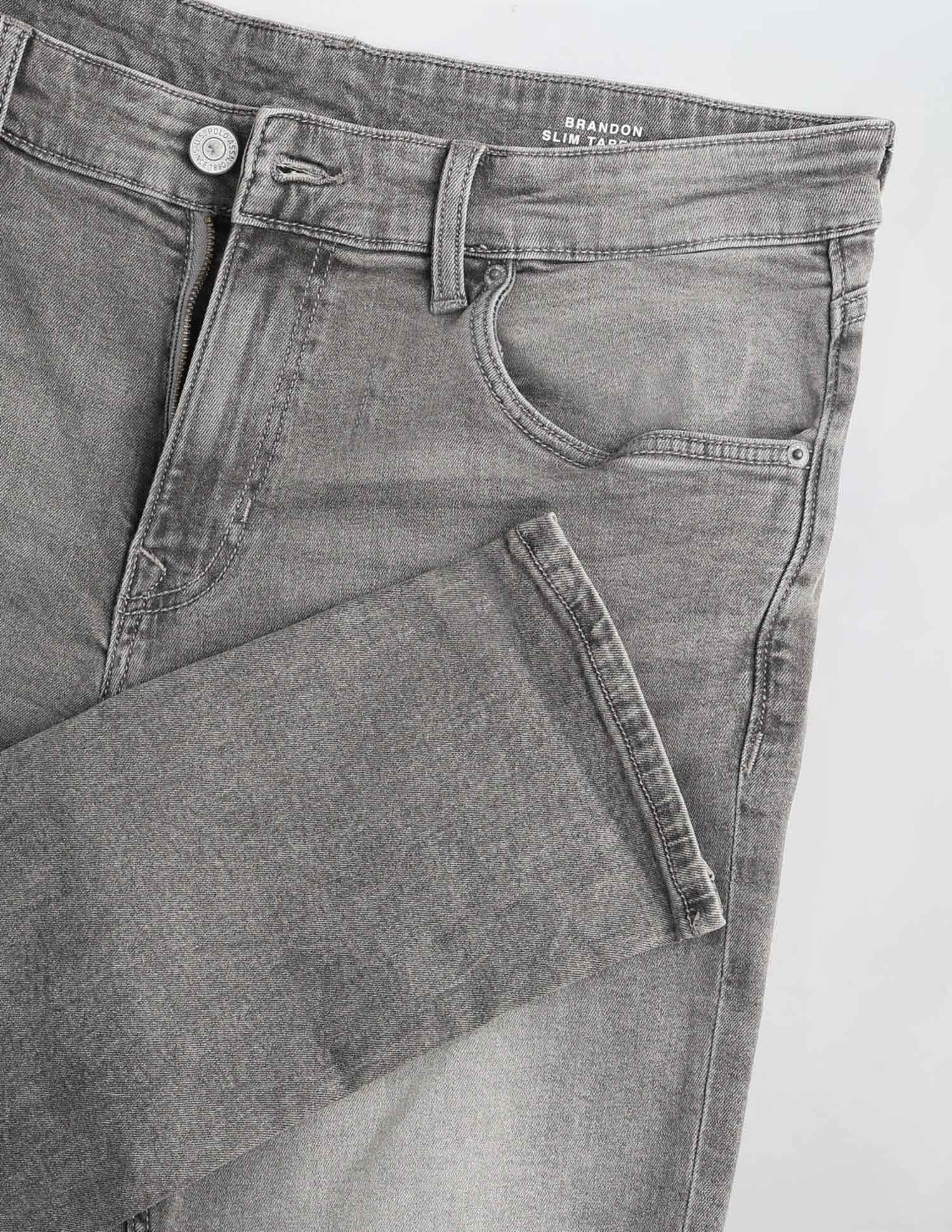 Brandon Slim Tapered Fit Grey Jeans - Image 2