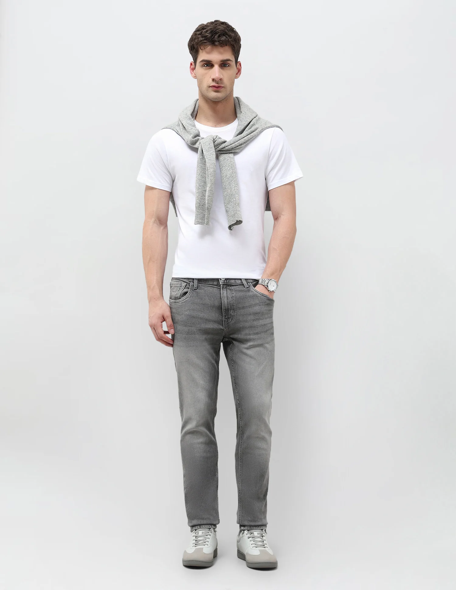 Brandon Slim Tapered Fit Grey Jeans - Image 3