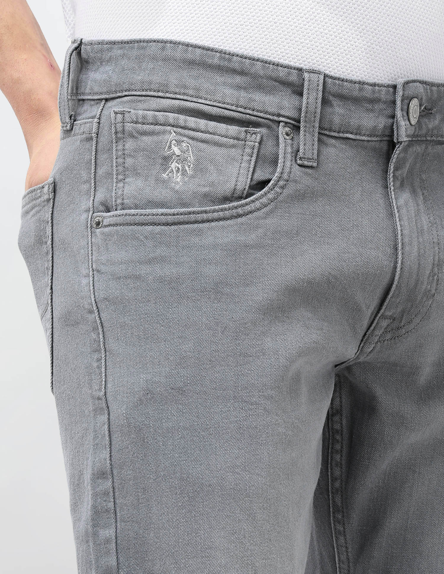 Brandon Slim Tapered Fit Grey Jeans - Image 7