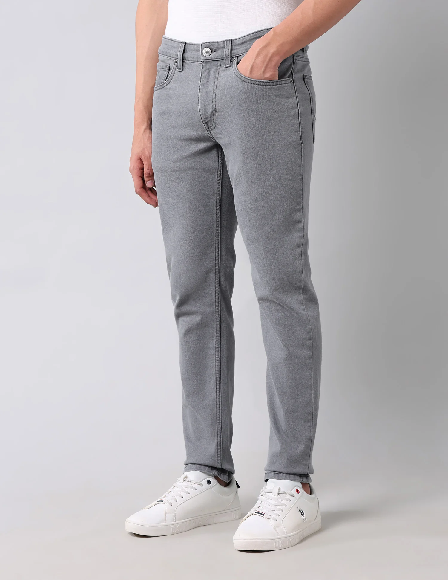 Brandon Slim Tapered Fit Grey Jeans - Image 4