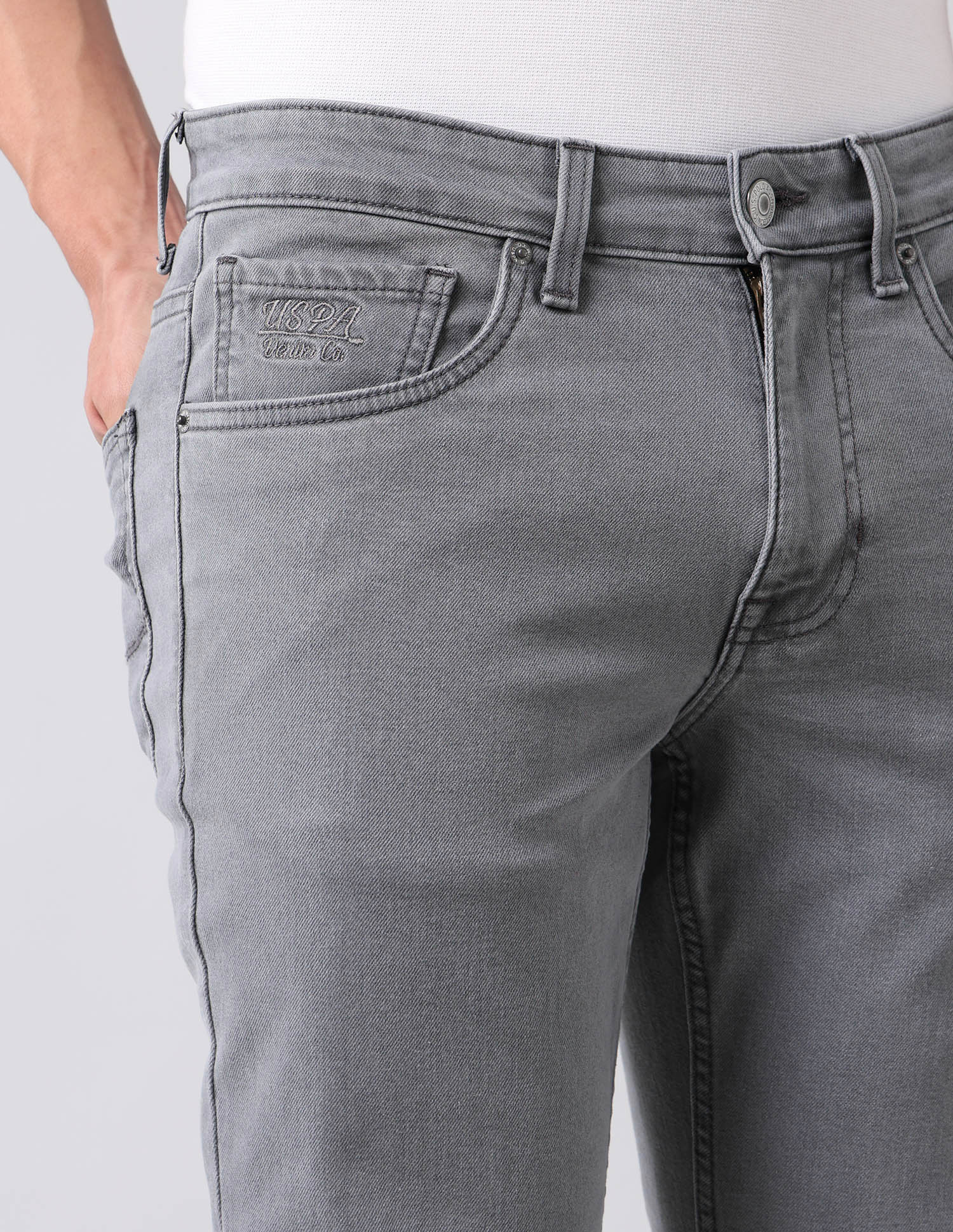 Brandon Slim Tapered Fit Grey Jeans - Image 7
