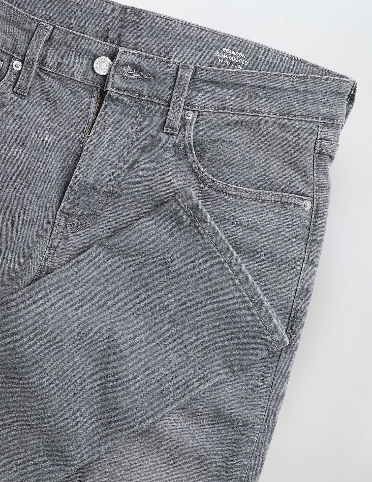 Brandon Slim Tapered Fit Grey Jeans - Image 2