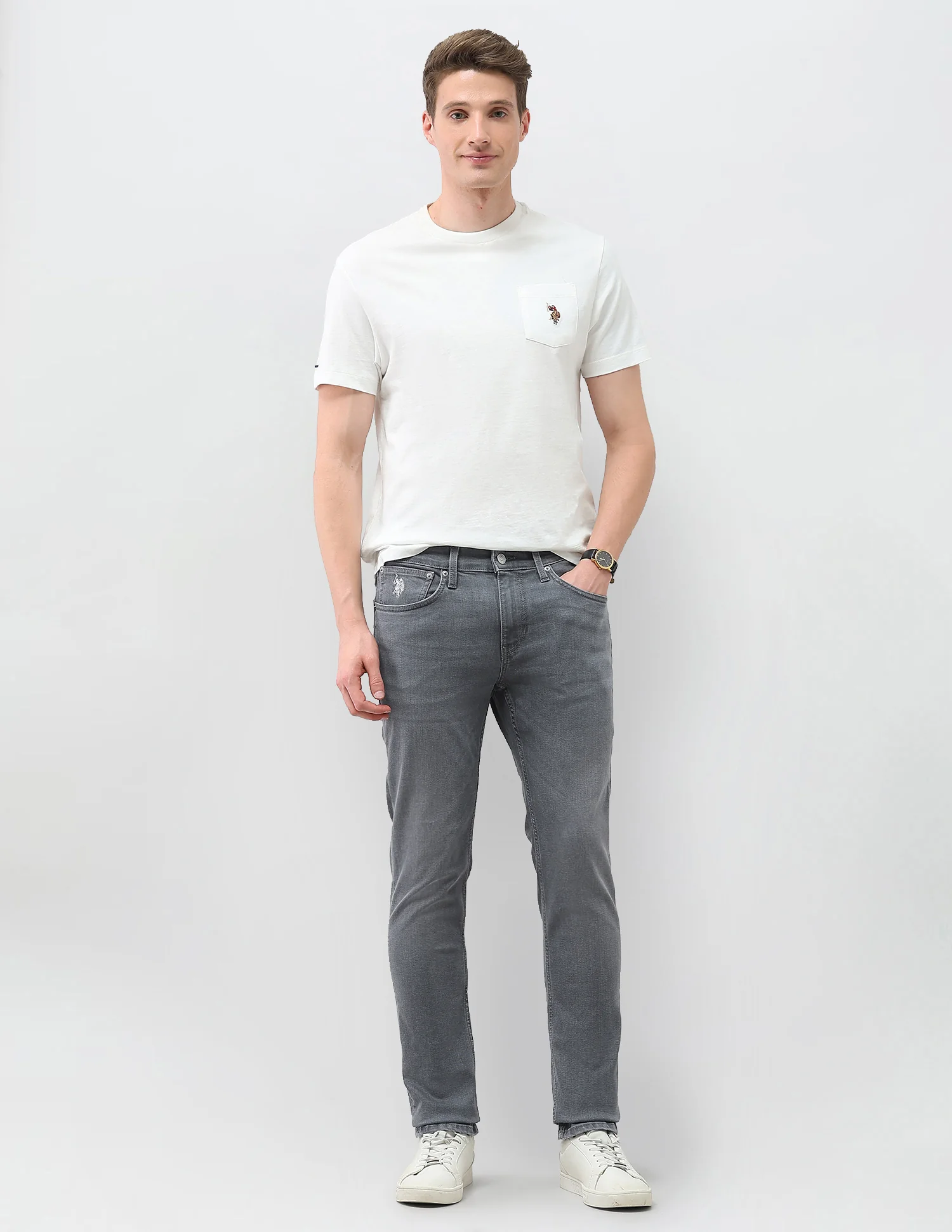 Brandon Slim Tapered Fit Grey Jeans - Image 3