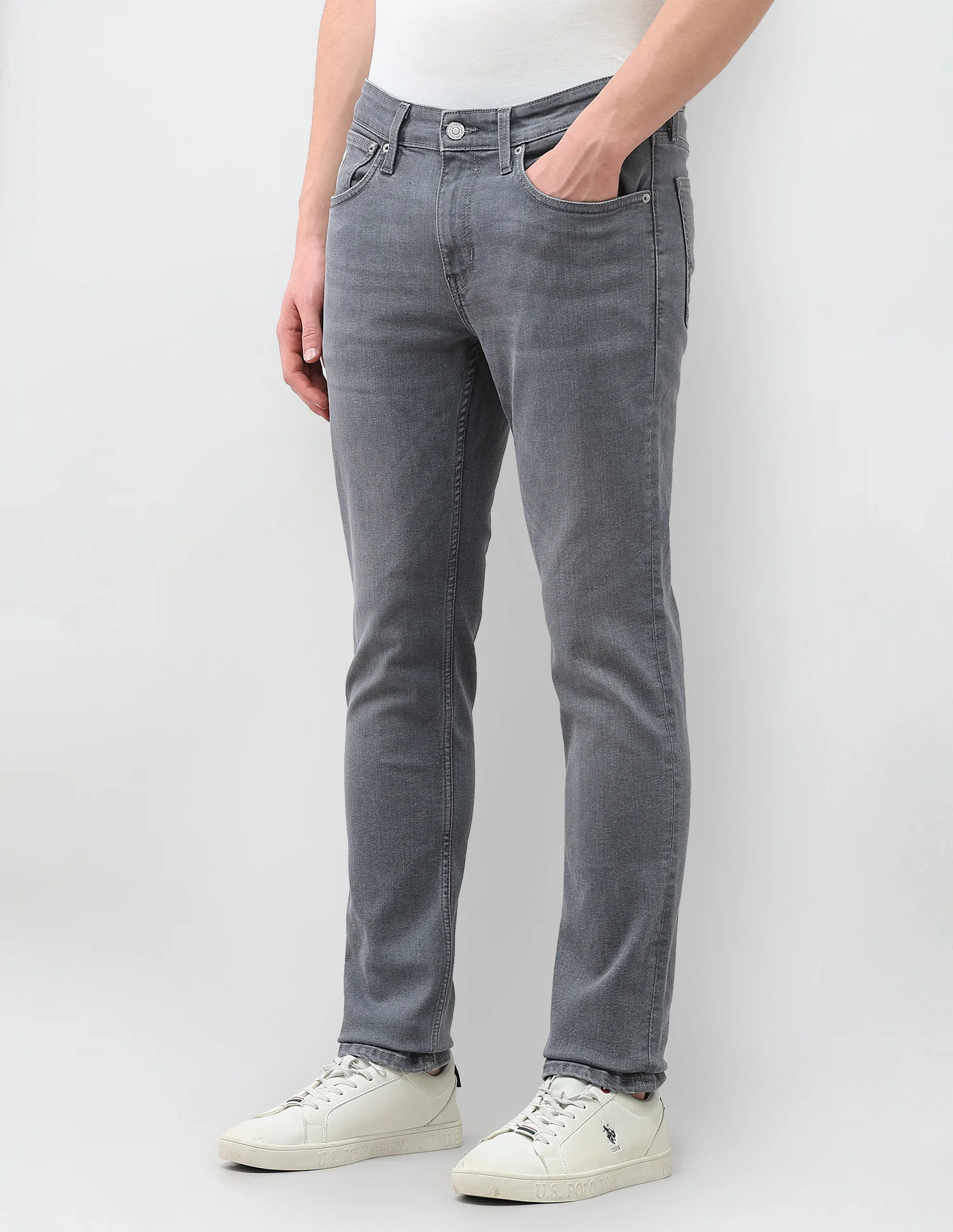 Brandon Slim Tapered Fit Grey Jeans - Image 4