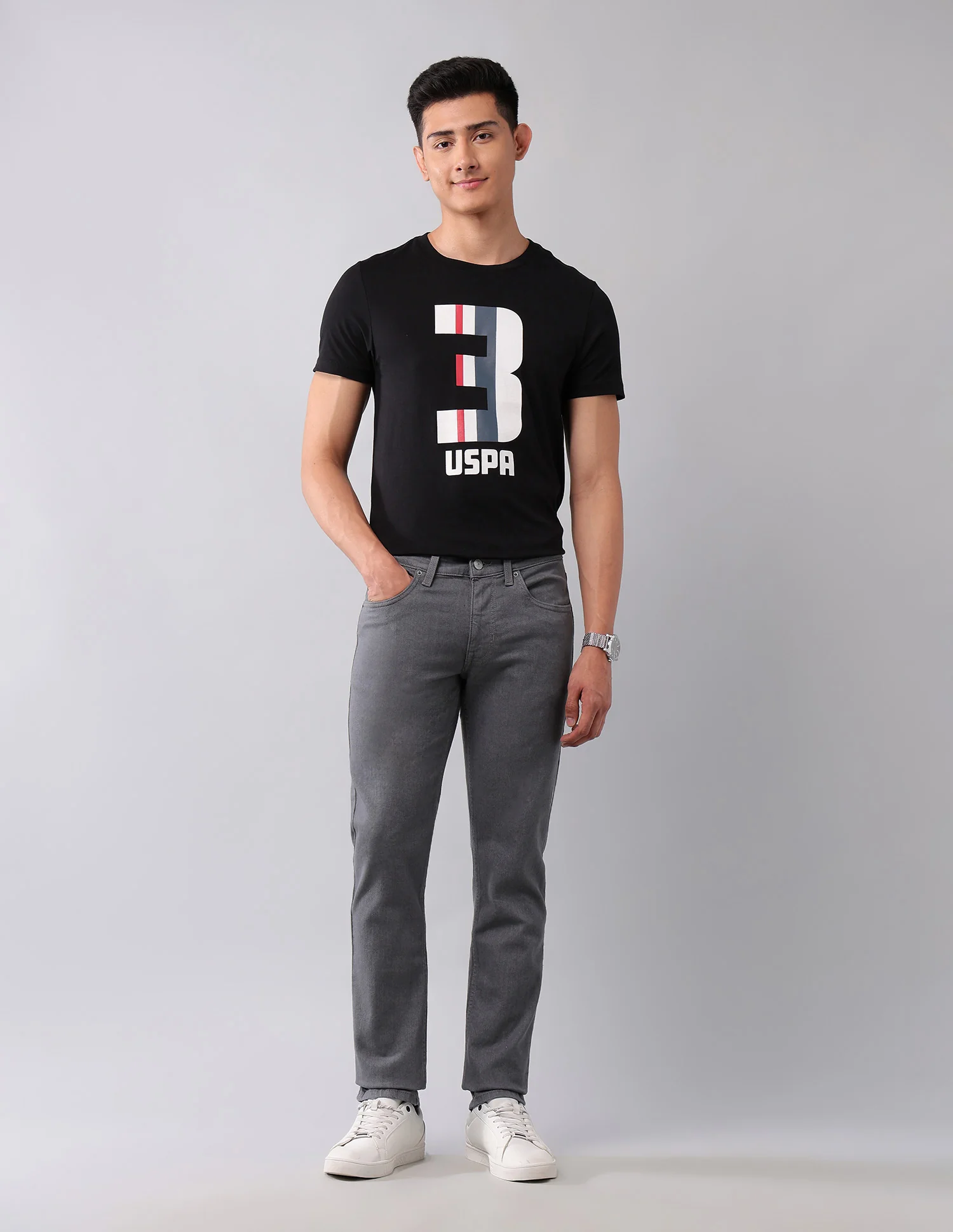 Brandon Slim Tapered Fit Grey Jeans - Image 3