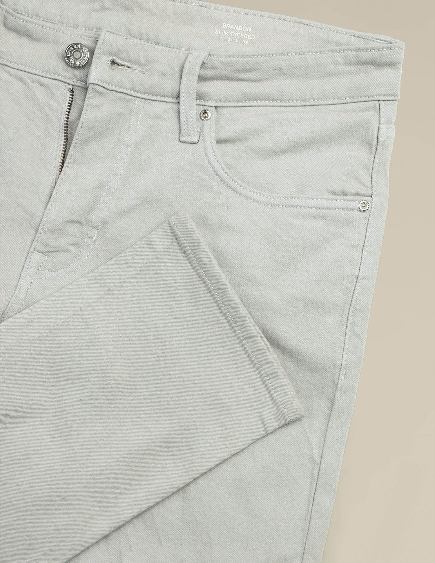 Brandon Slim Tapered Fit Grey Jeans - Image 2