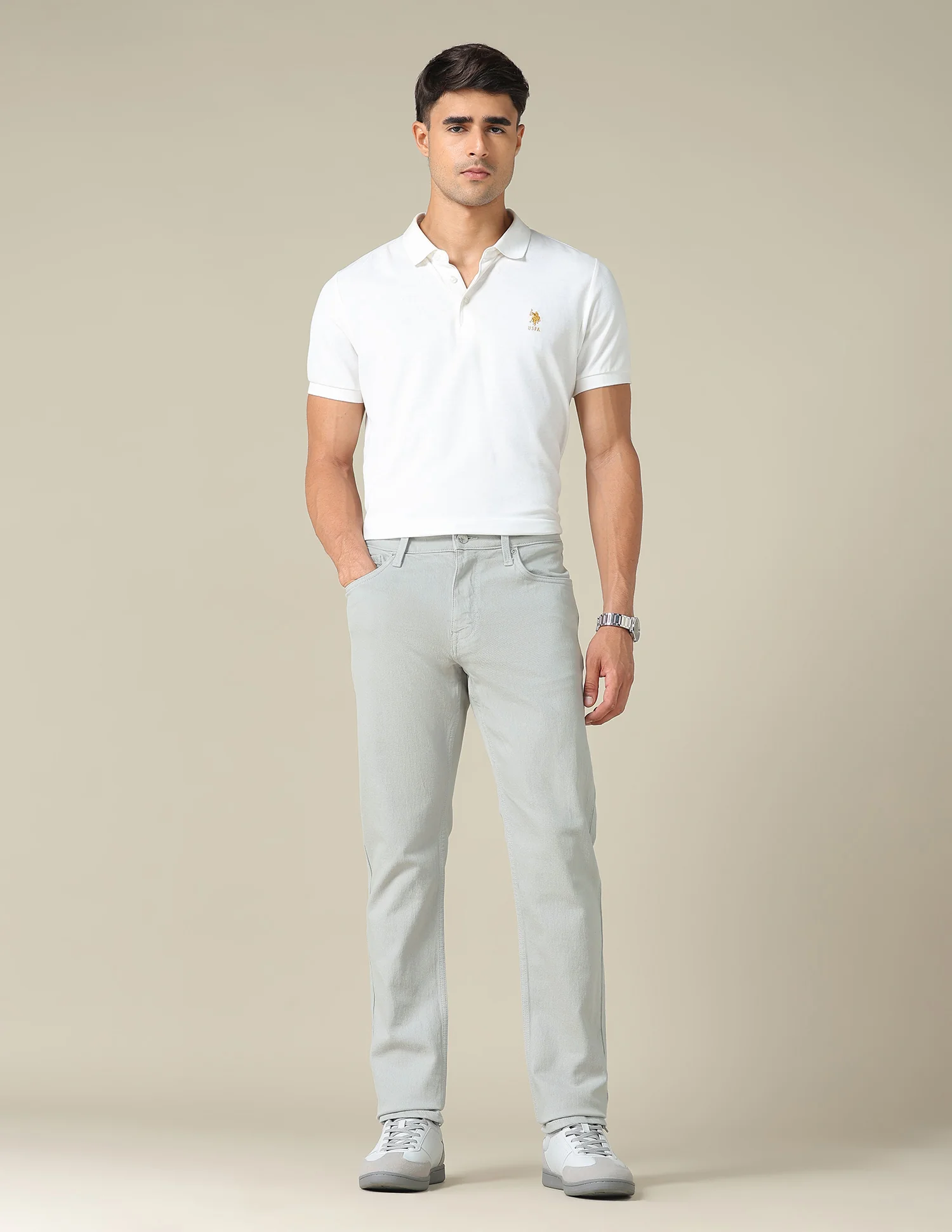 Brandon Slim Tapered Fit Grey Jeans - Image 3