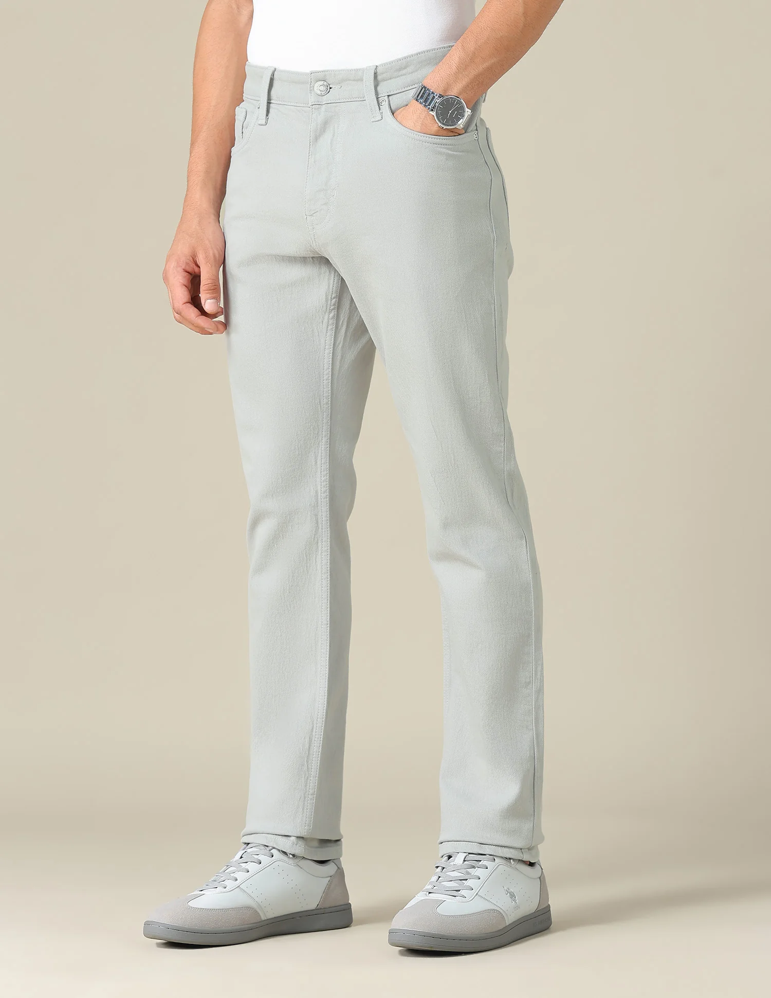 Brandon Slim Tapered Fit Grey Jeans - Image 4