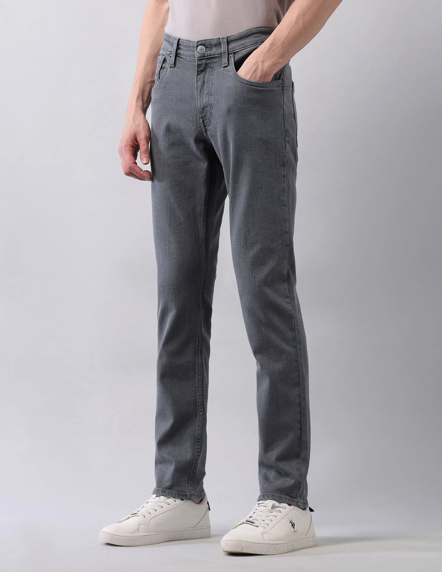 Brandon Slim Tapered Fit Grey Jeans - Image 4