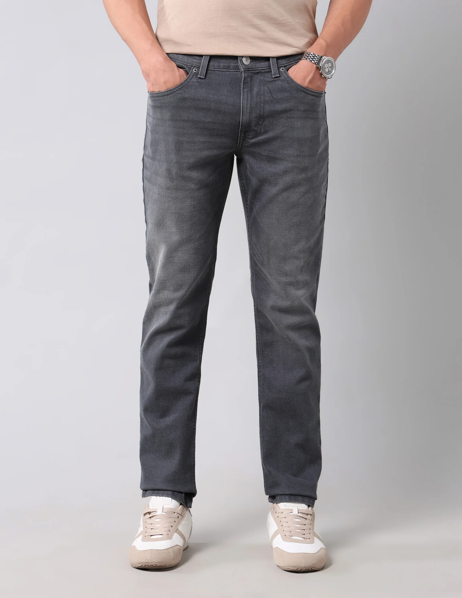 Brandon Slim Tapered Fit Grey Jeans
