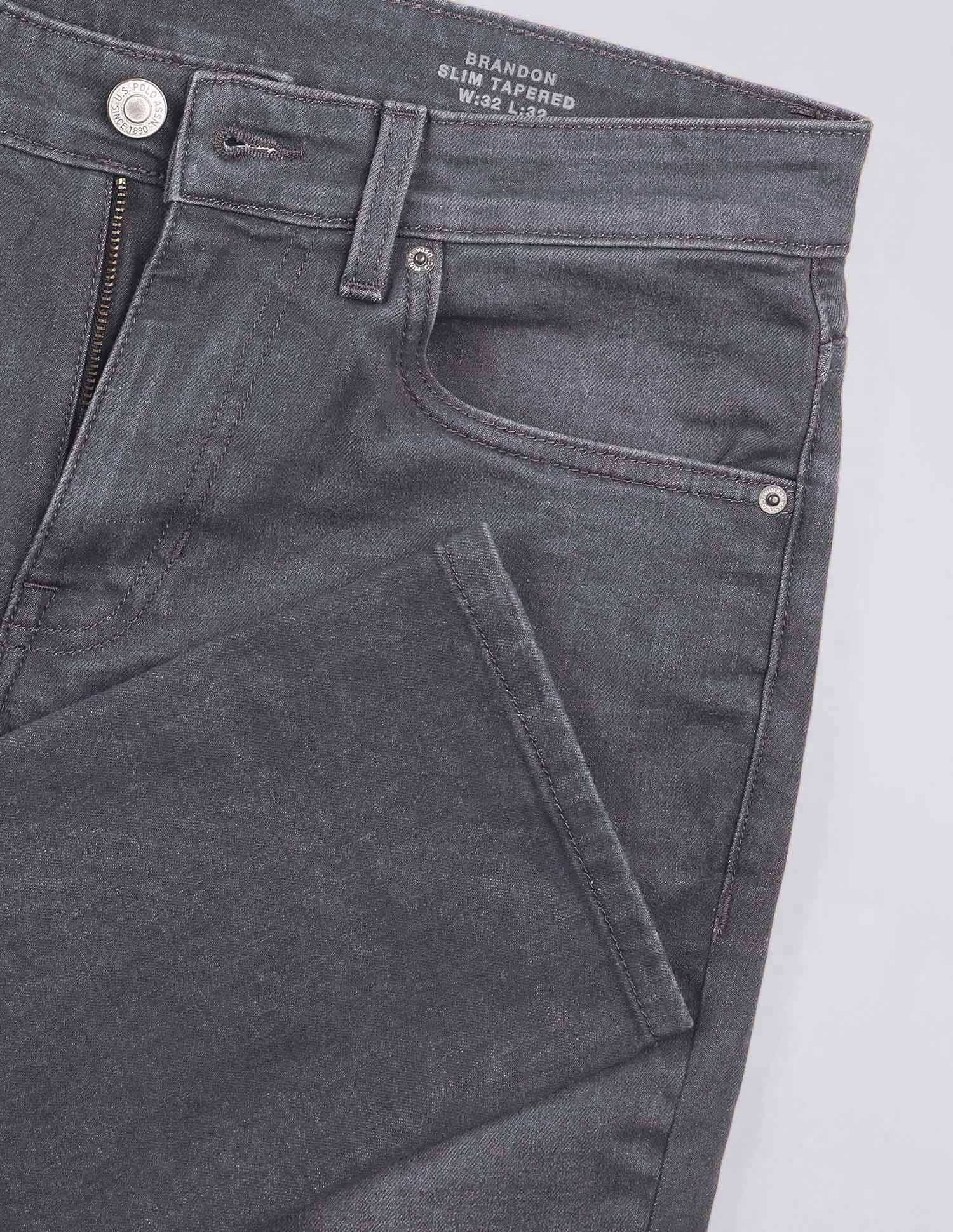 Brandon Slim Tapered Fit Grey Jeans - Image 2