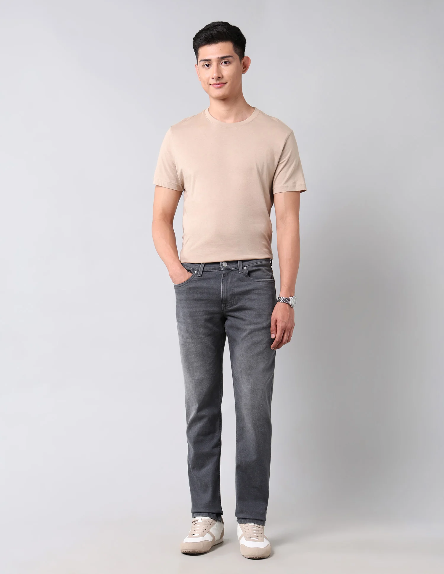 Brandon Slim Tapered Fit Grey Jeans - Image 3