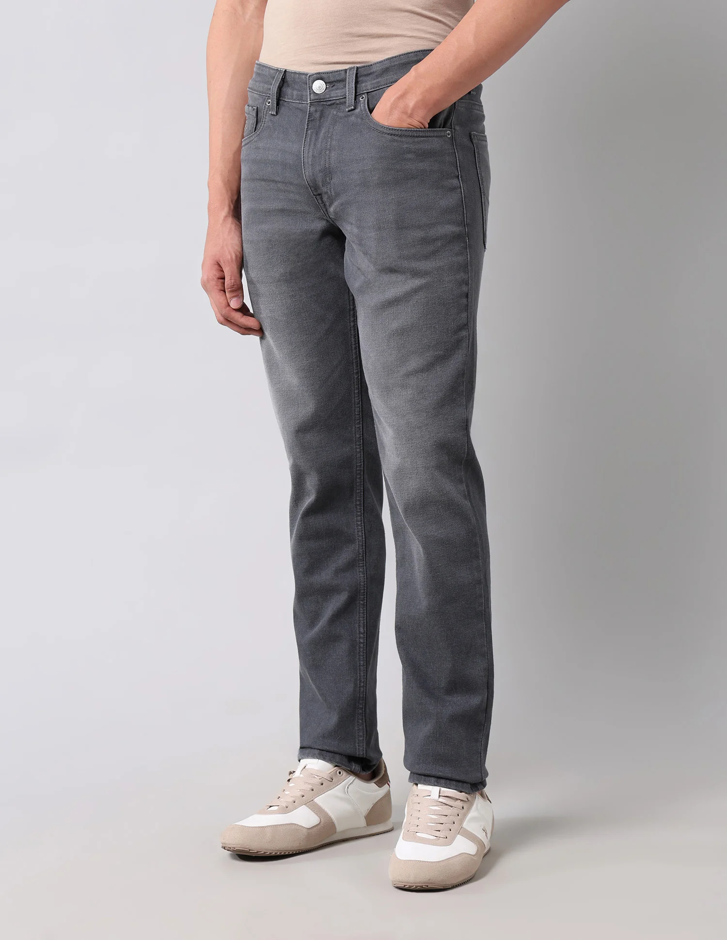 Brandon Slim Tapered Fit Grey Jeans - Image 4
