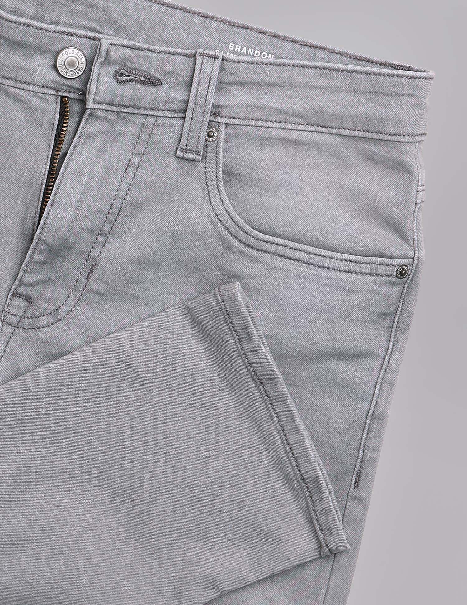 Brandon Slim Tapered Fit Grey Jeans - Image 2
