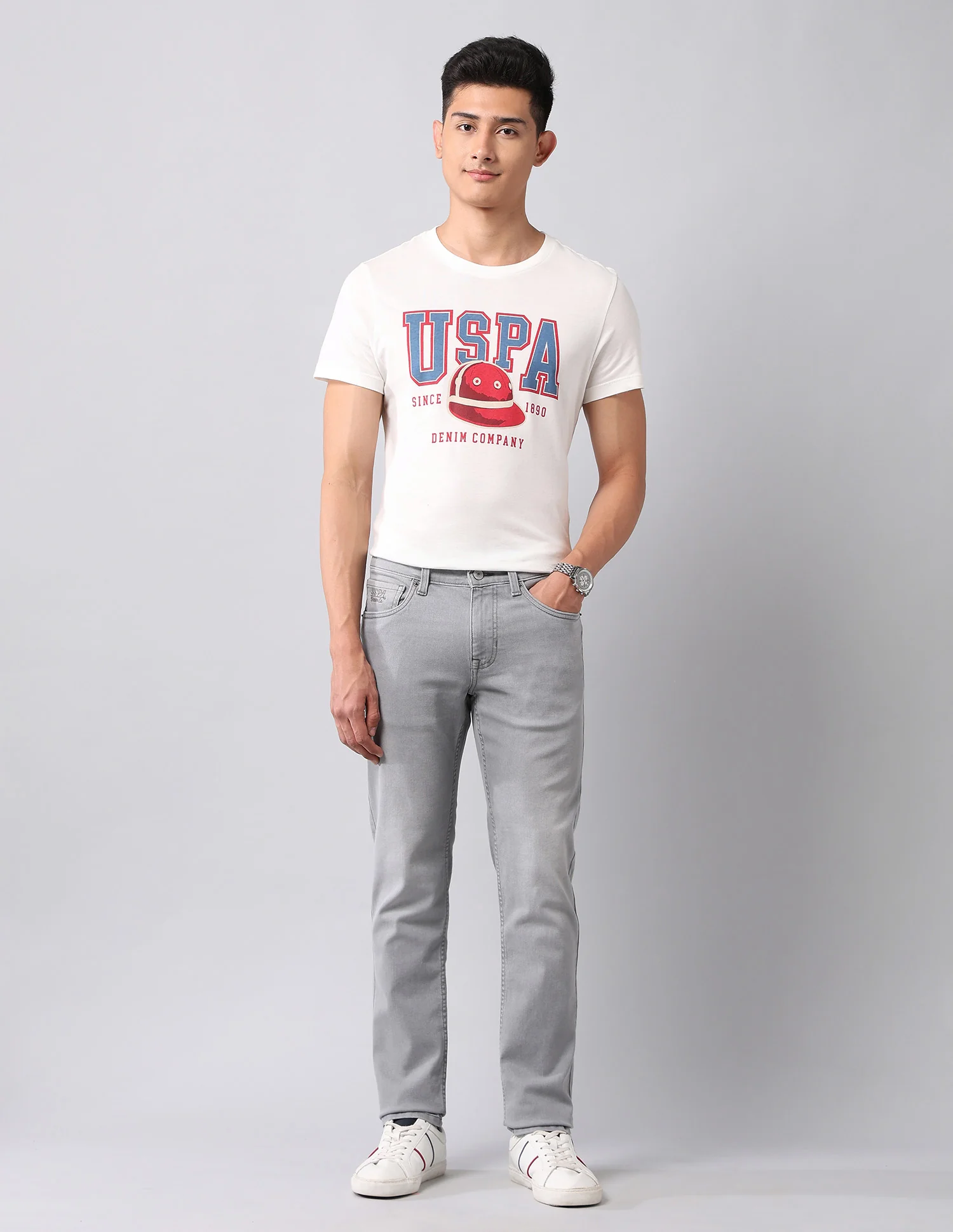 Brandon Slim Tapered Fit Grey Jeans - Image 3