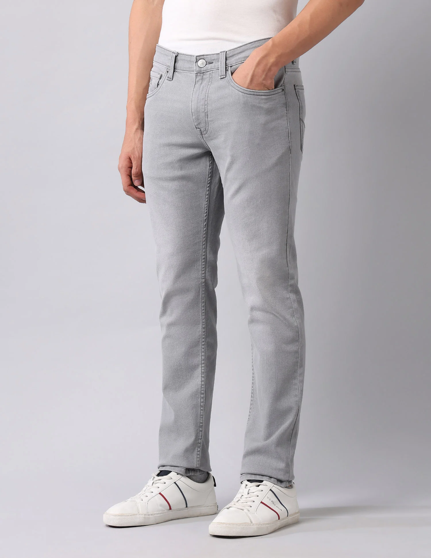 Brandon Slim Tapered Fit Grey Jeans - Image 4