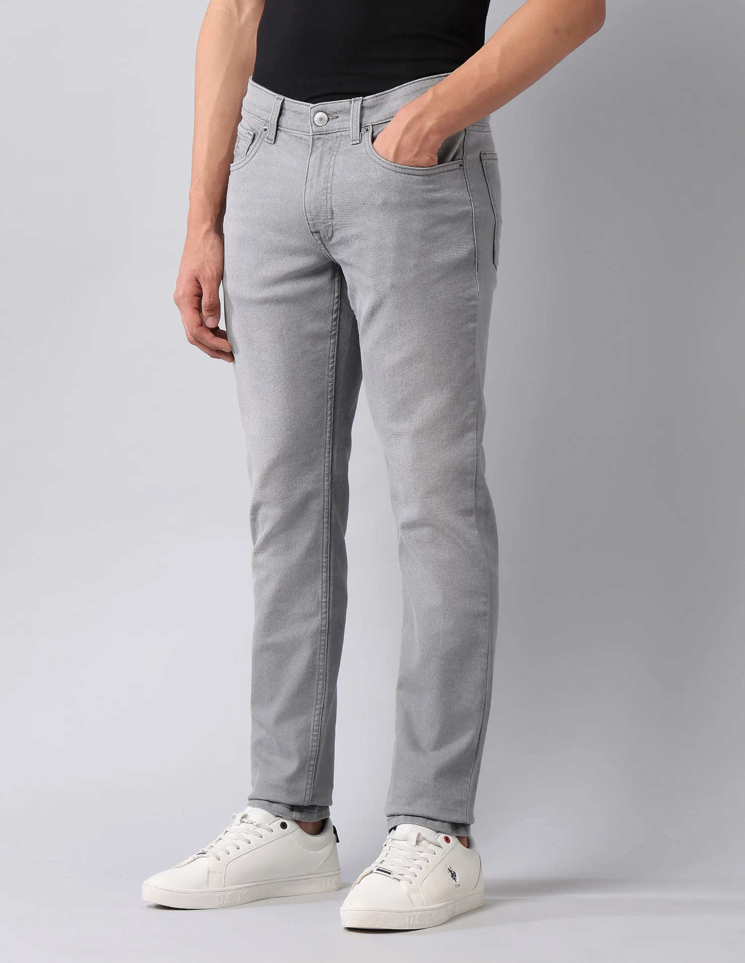 Brandon Slim Tapered Fit Grey Jeans - Image 4