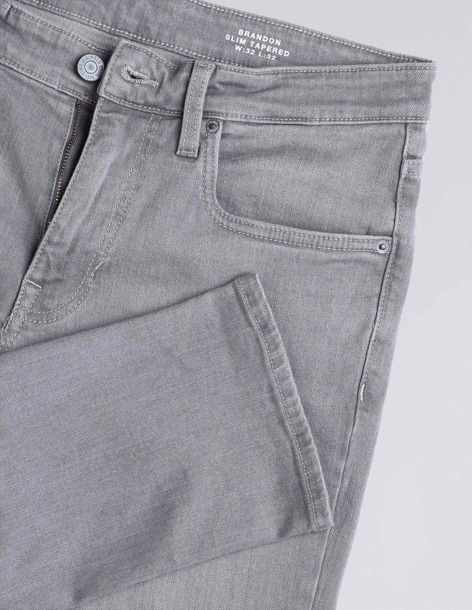 Brandon Slim Tapered Fit Grey Jeans - Image 2