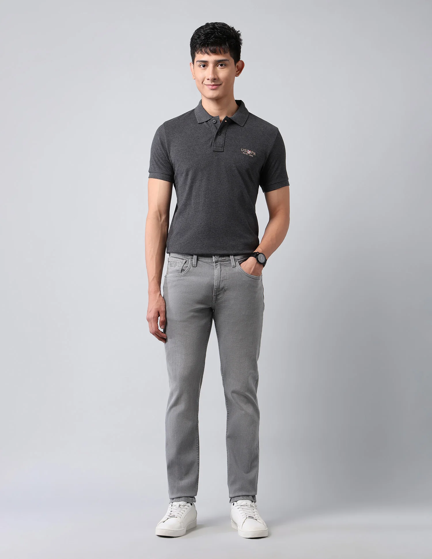 Brandon Slim Tapered Fit Grey Jeans - Image 3