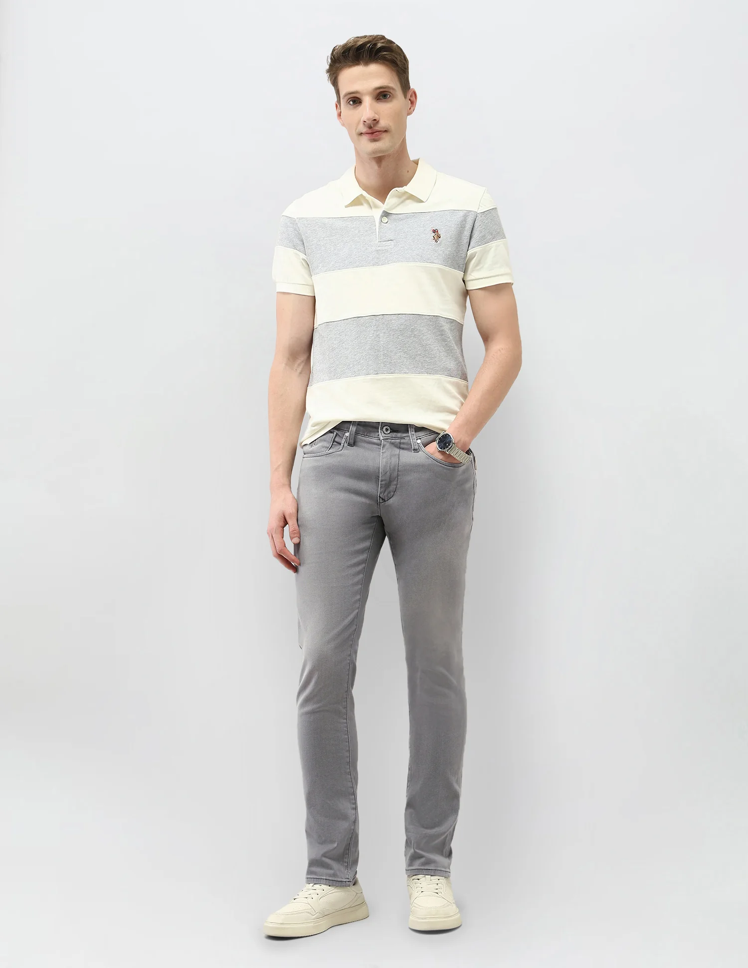 Brandon Slim Tapered Fit Light Washed Jeans - Image 3