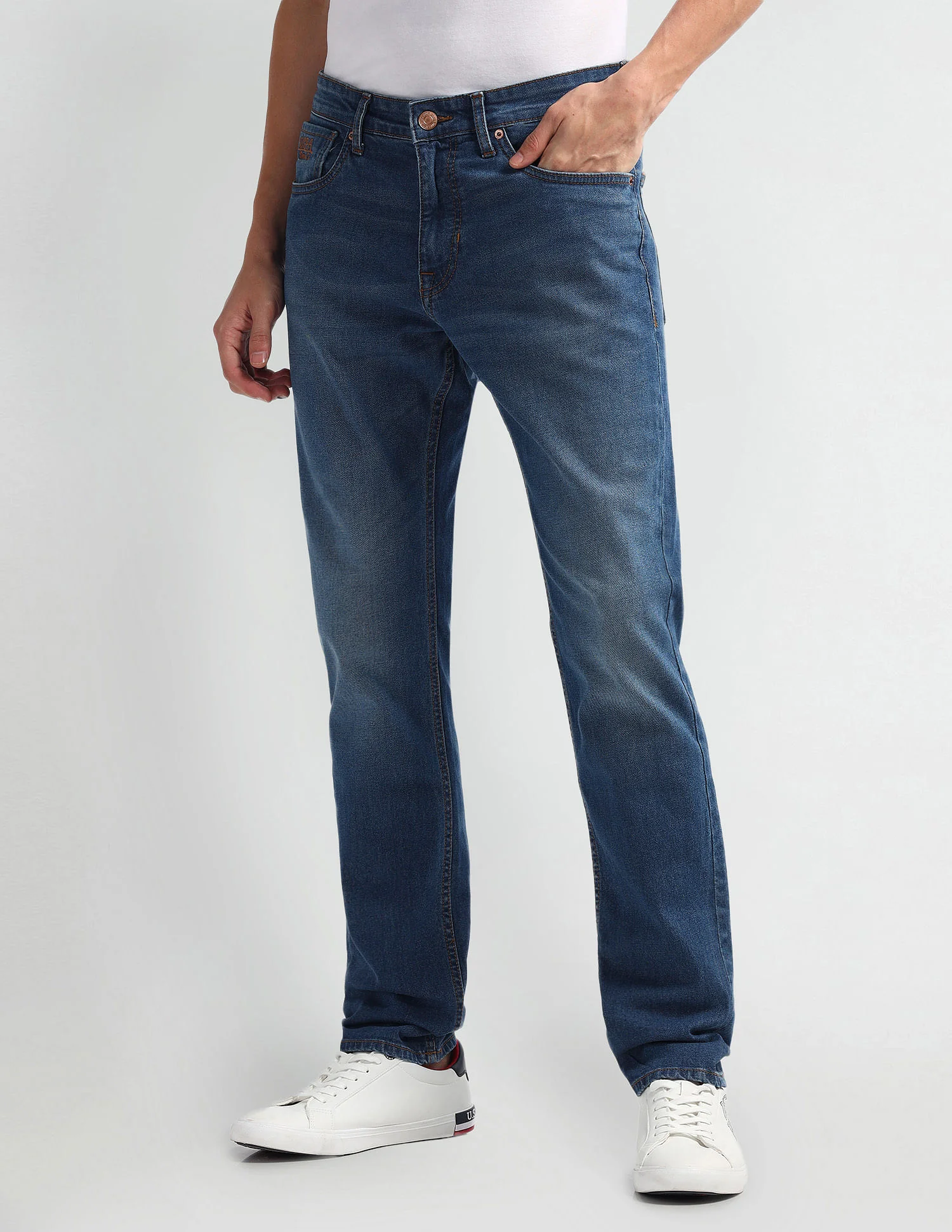 Brandon Slim Tapered Fit Mid Wash Jeans
