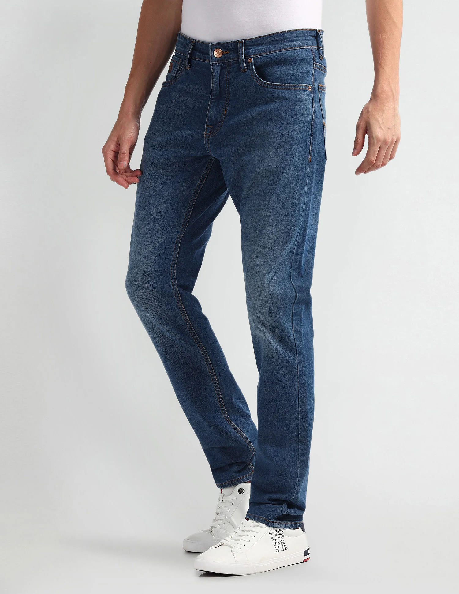 Brandon Slim Tapered Fit Mid Wash Jeans - Image 4