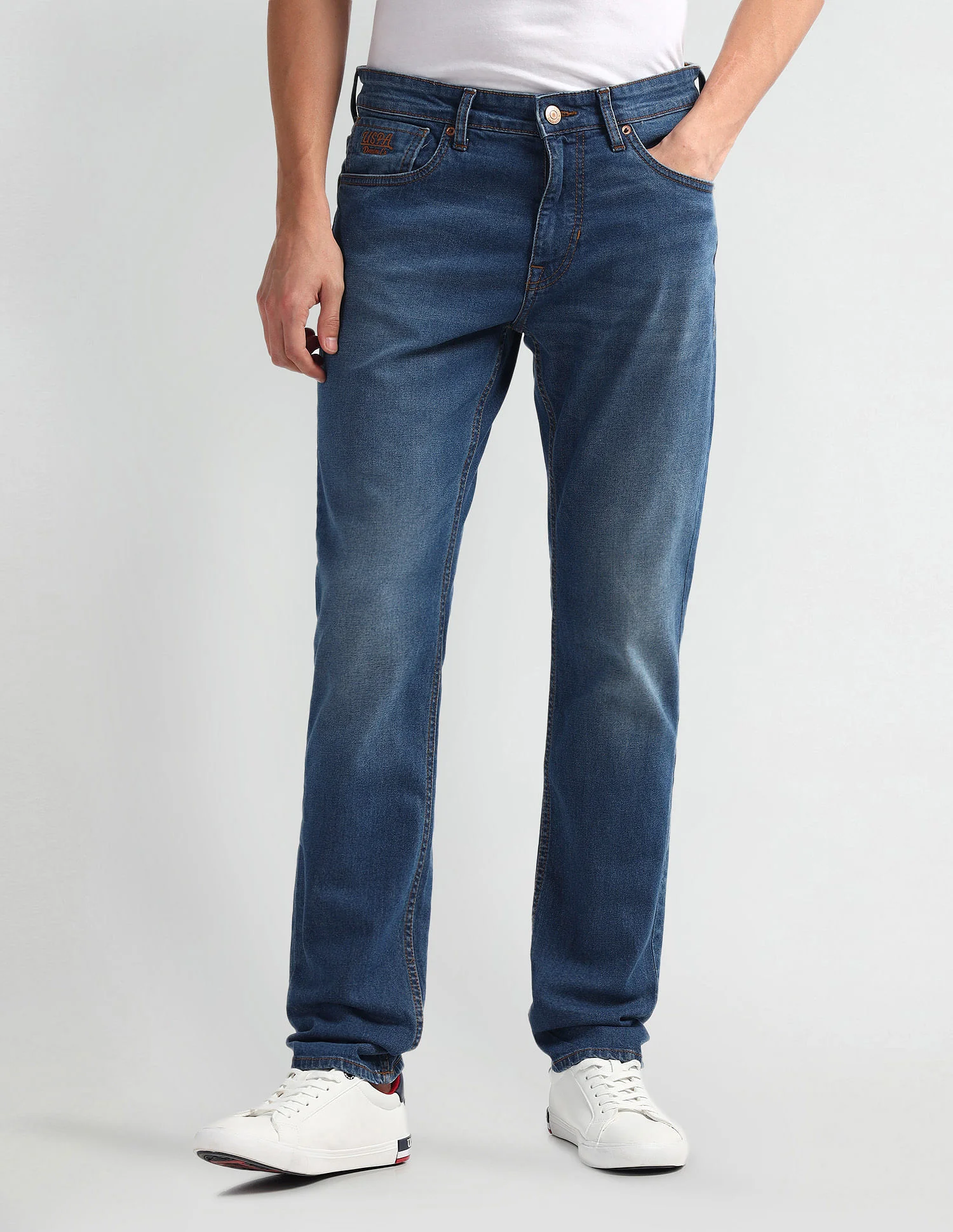 Brandon Slim Tapered Fit Mid Wash Jeans - Image 6