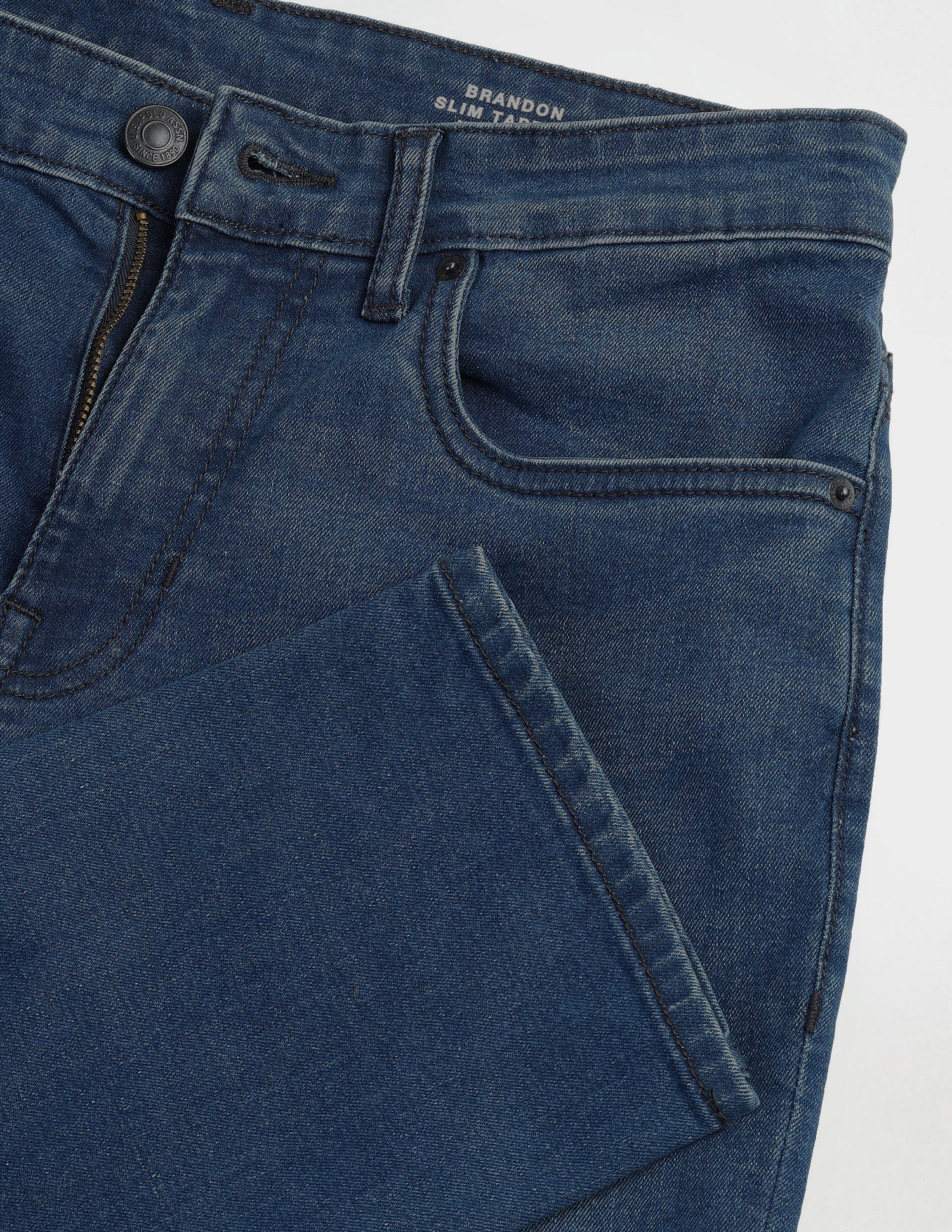 Brandon Slim Tapered Fit Mid Wash Jeans - Image 2