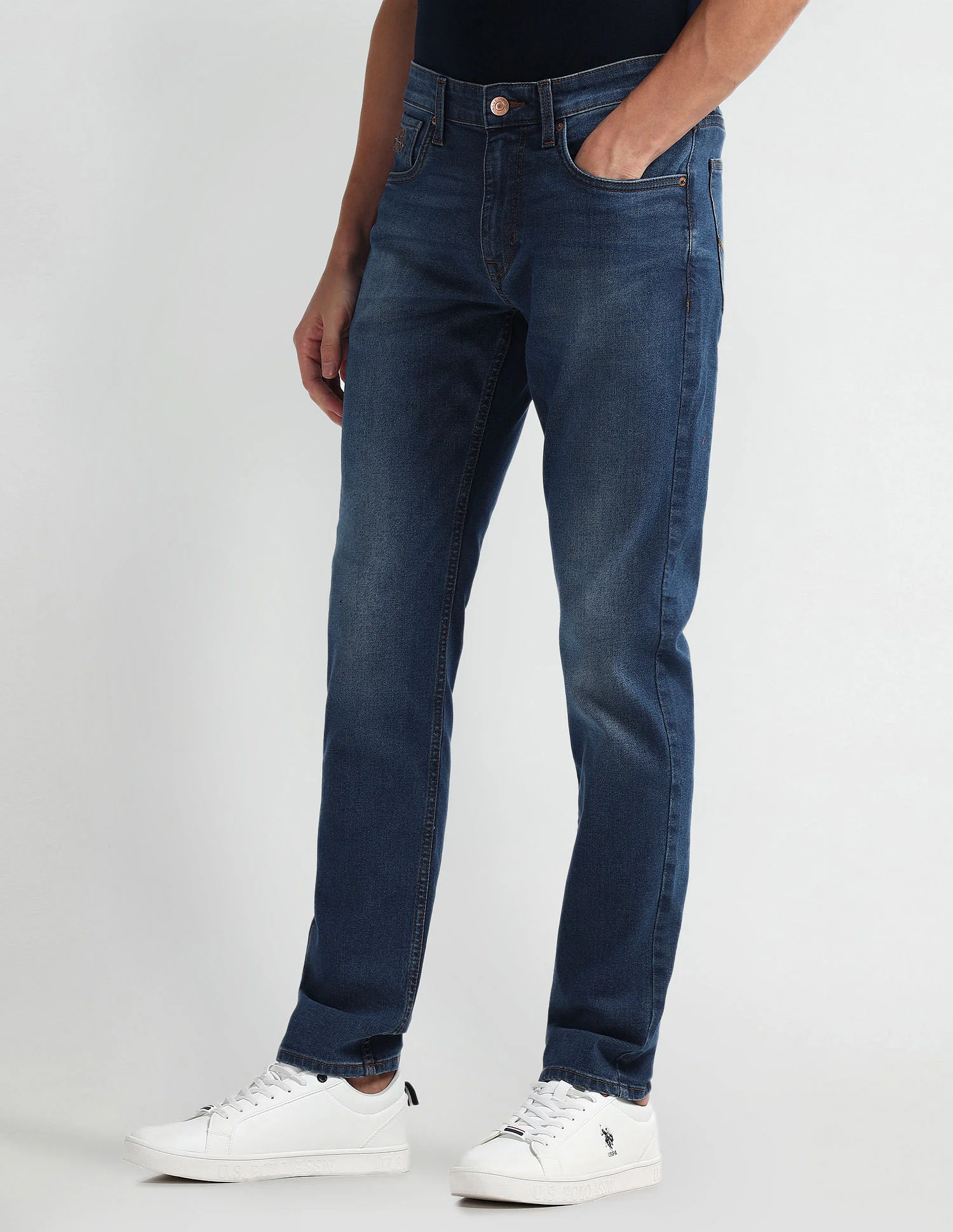 Brandon Slim Tapered Fit Mid Wash Jeans - Image 3
