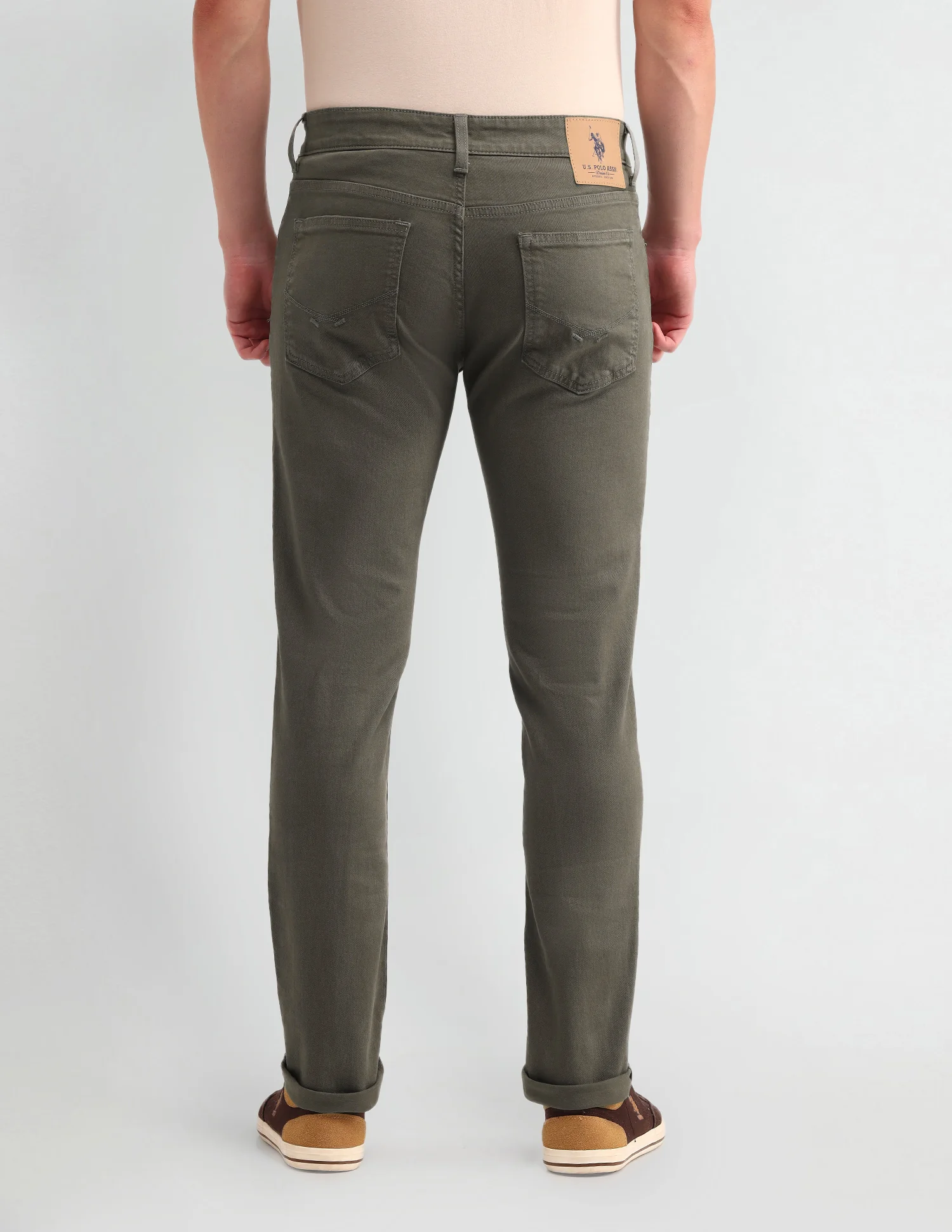 Brandon Slim Tapered Fit Olive Jeans - Image 5