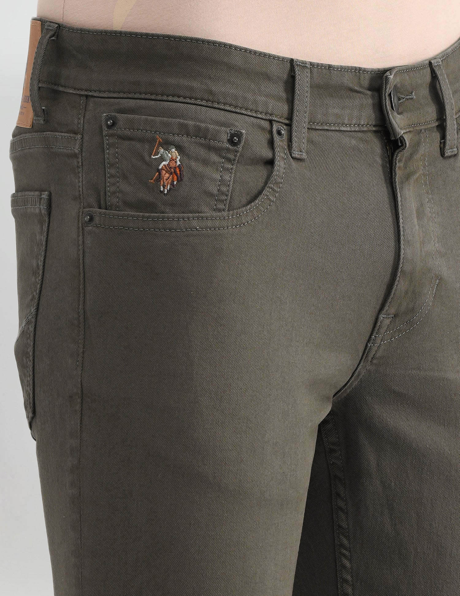 Brandon Slim Tapered Fit Olive Jeans - Image 7