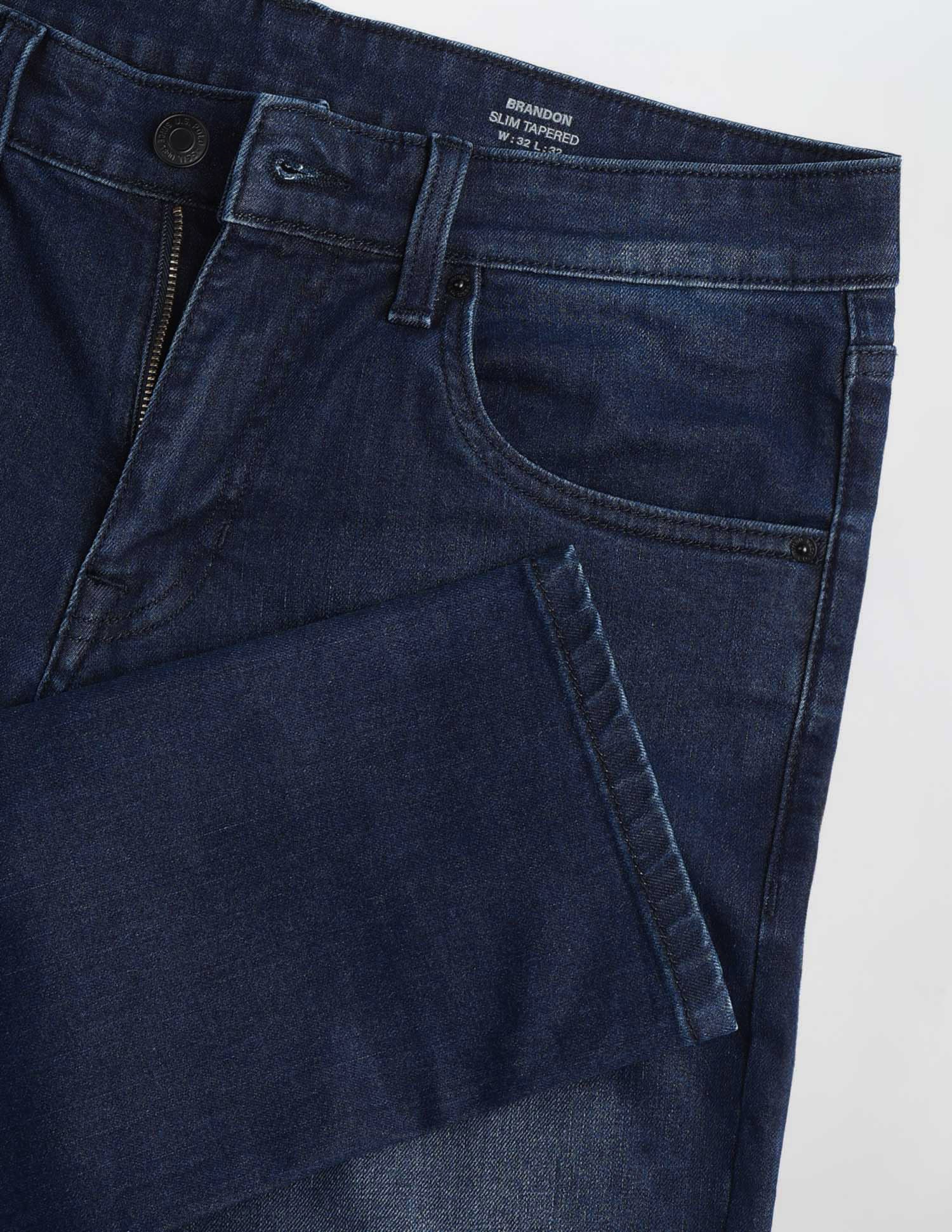 Brandon Slim Tapered Fit Stone Washed Jeans - Image 2