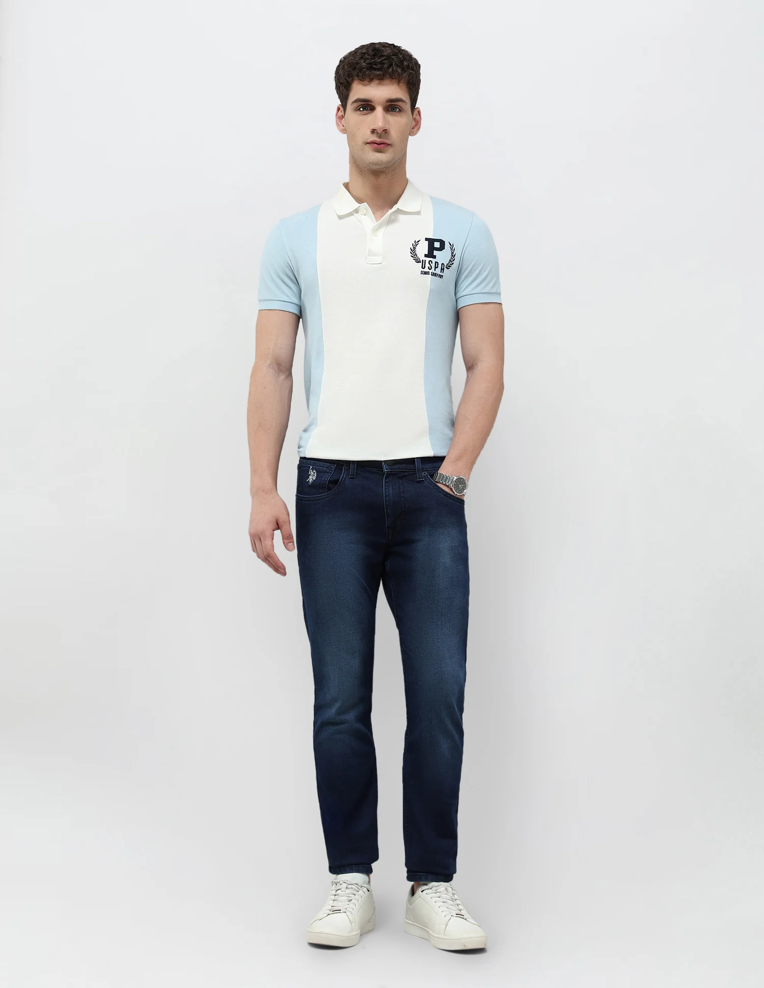 Brandon Slim Tapered Fit Stone Washed Jeans - Image 3
