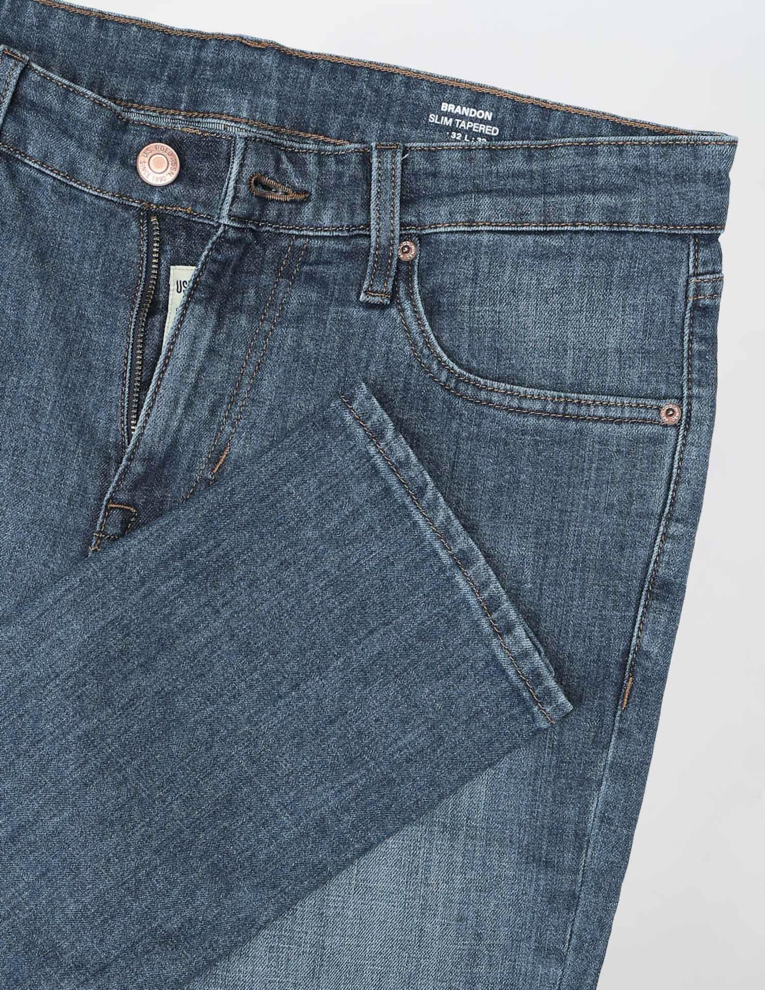 Brandon Slim Tapered Fit Stone Washed Jeans - Image 2