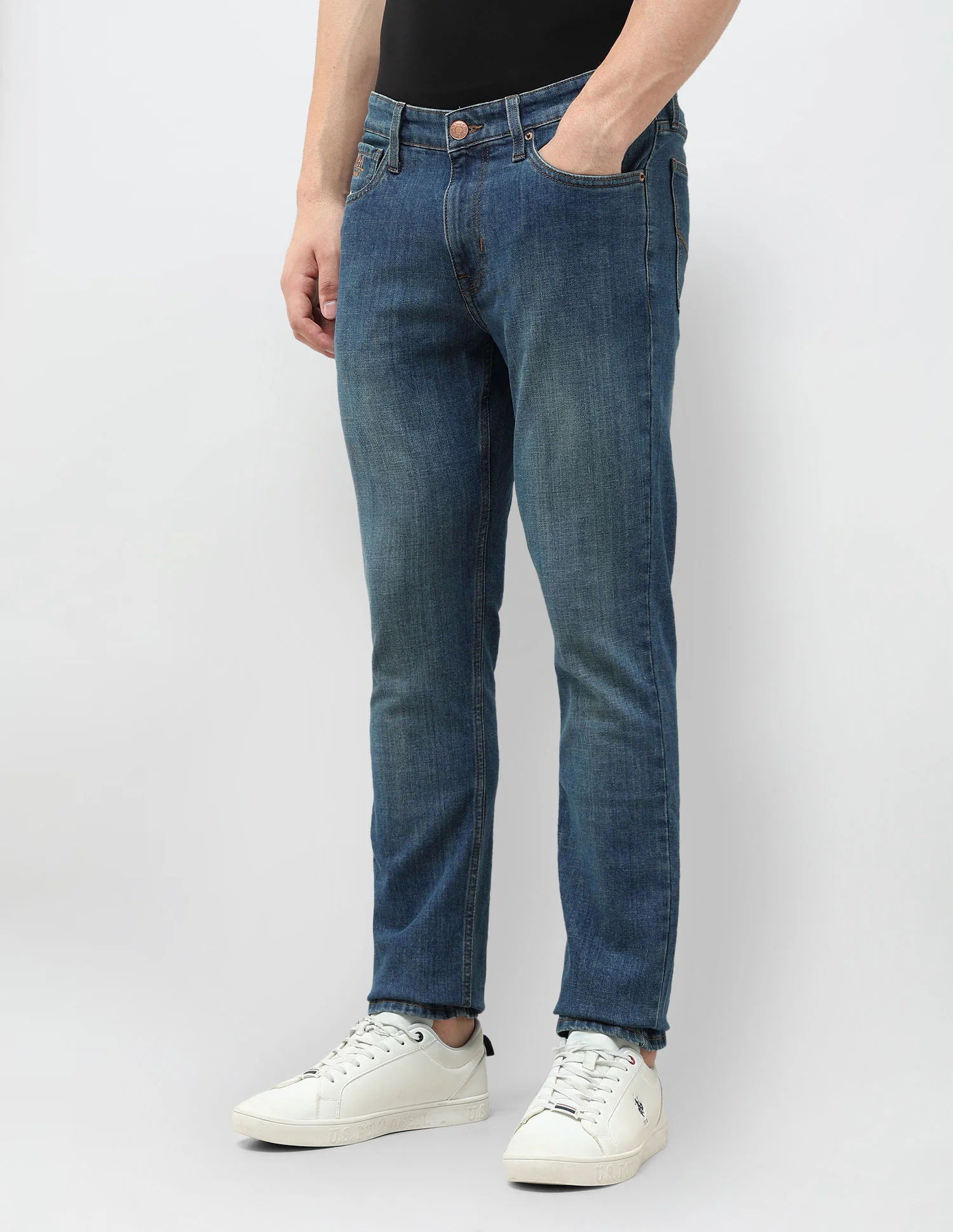 Brandon Slim Tapered Fit Stone Washed Jeans - Image 4