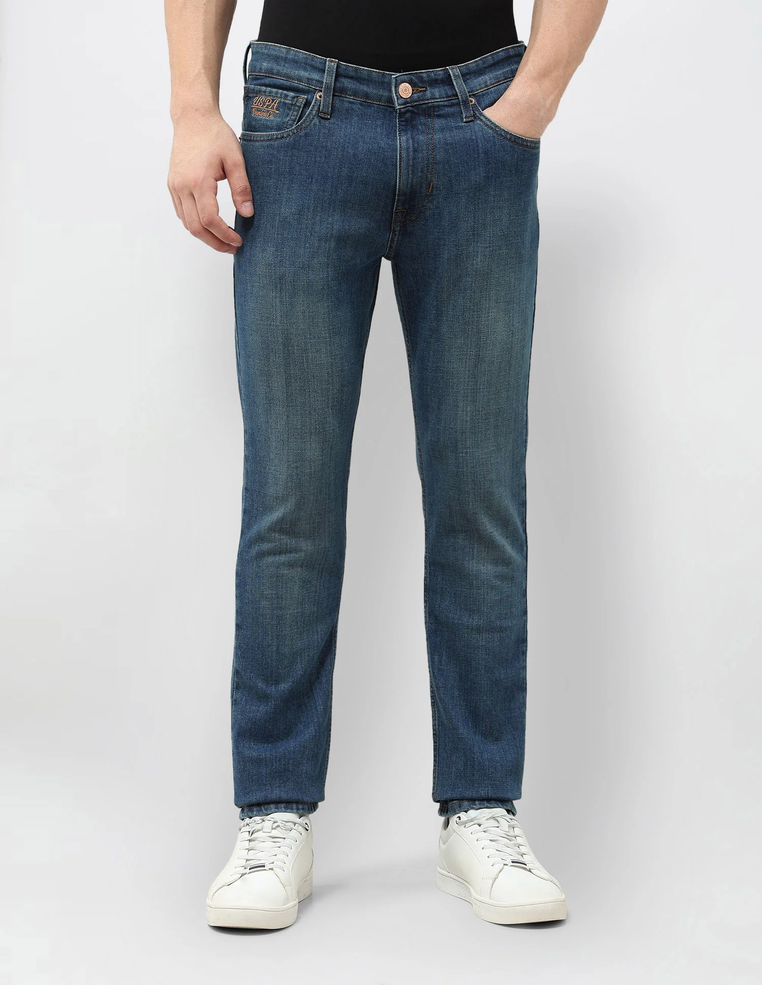 Brandon Slim Tapered Fit Stone Washed Jeans - Image 6