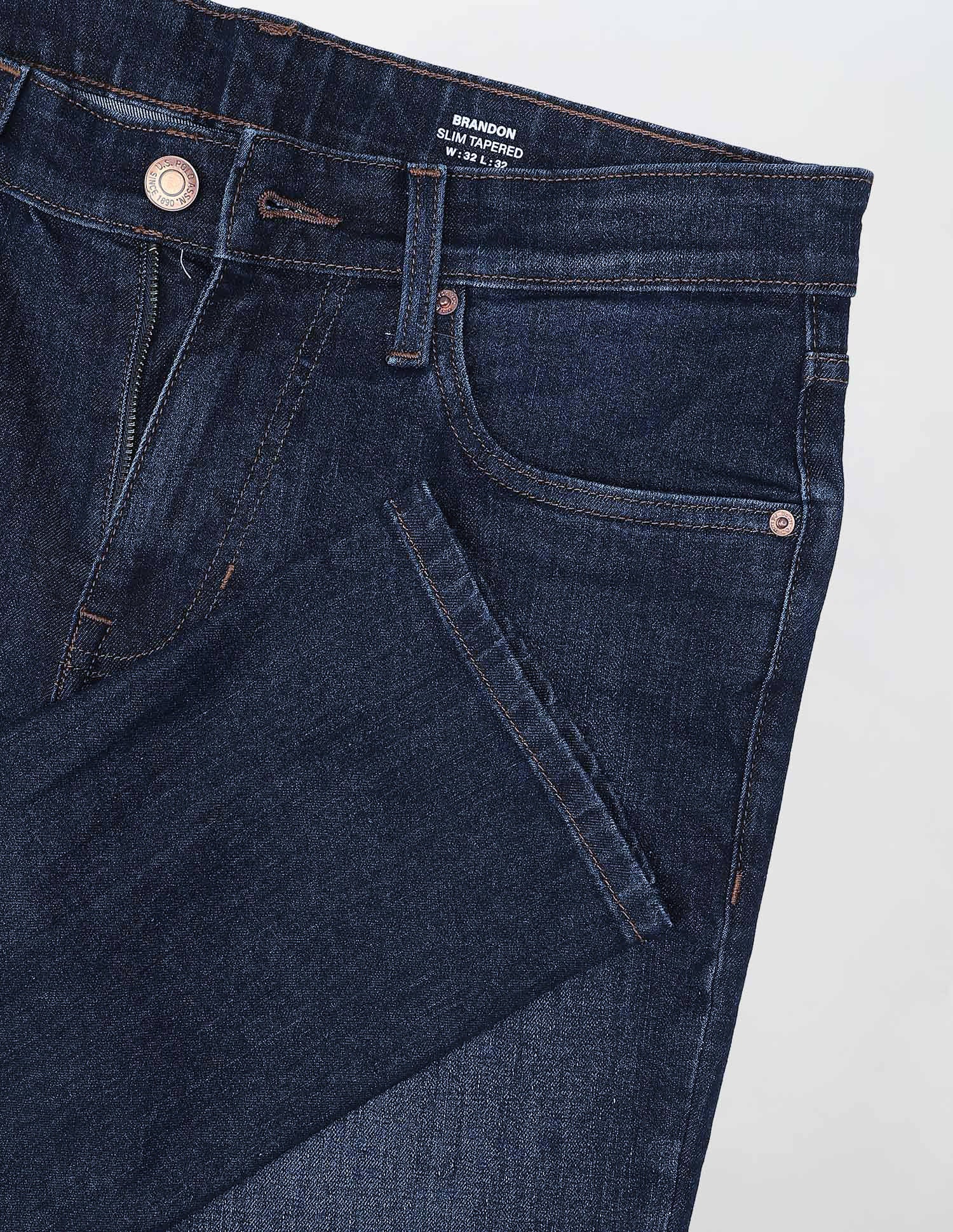 Brandon Slim Tapered Fit Stone Washed Jeans - Image 2
