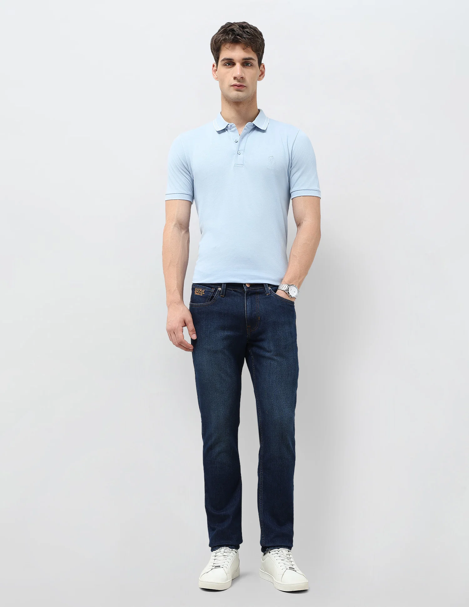 Brandon Slim Tapered Fit Stone Washed Jeans - Image 3