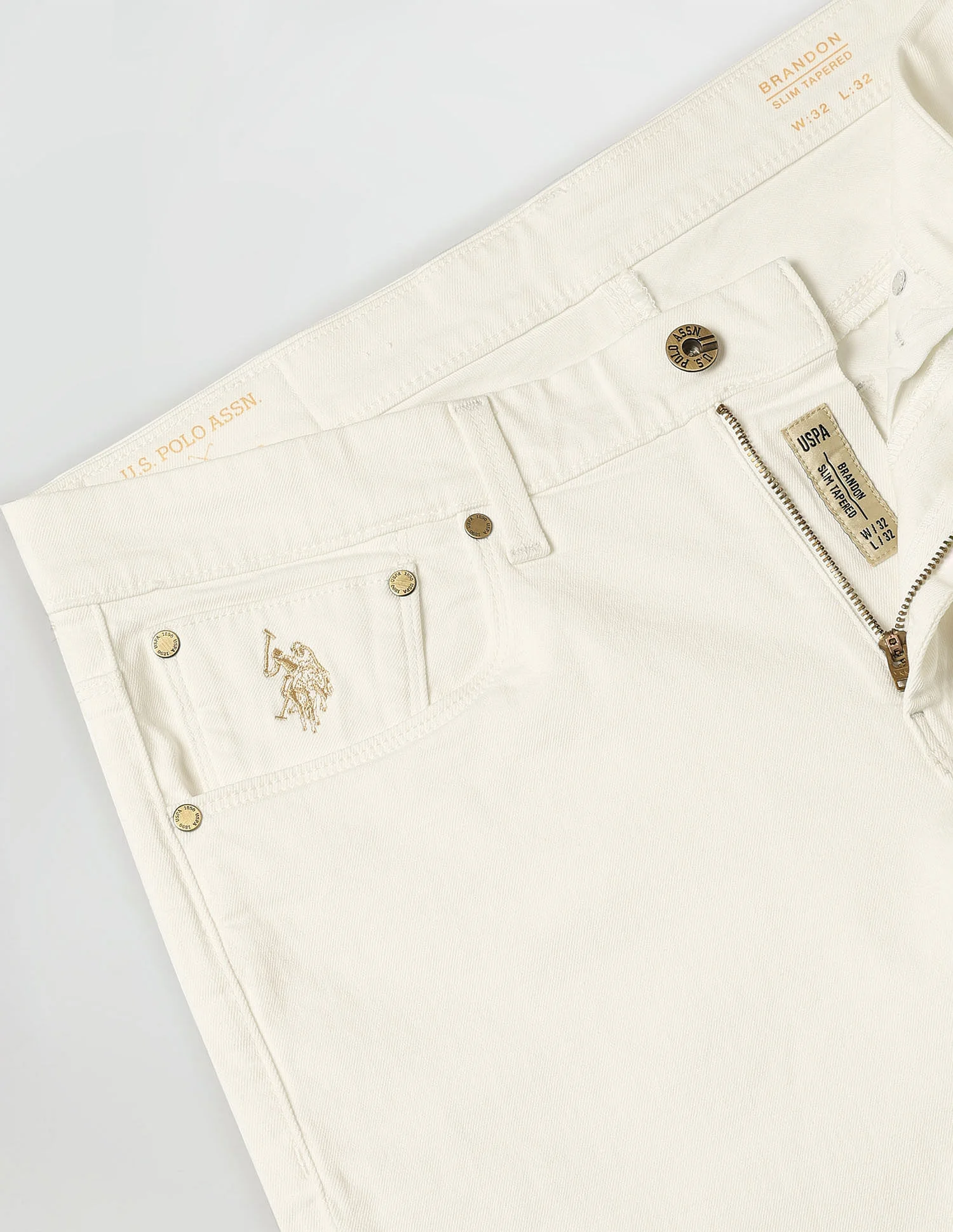 Brandon Slim Tapered Fit White Jeans - Image 2