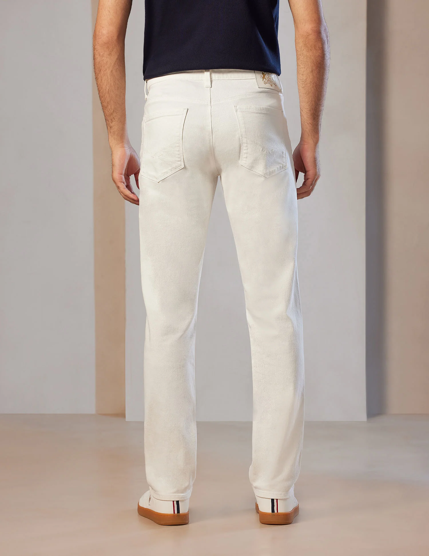Brandon Slim Tapered Fit White Jeans - Image 5