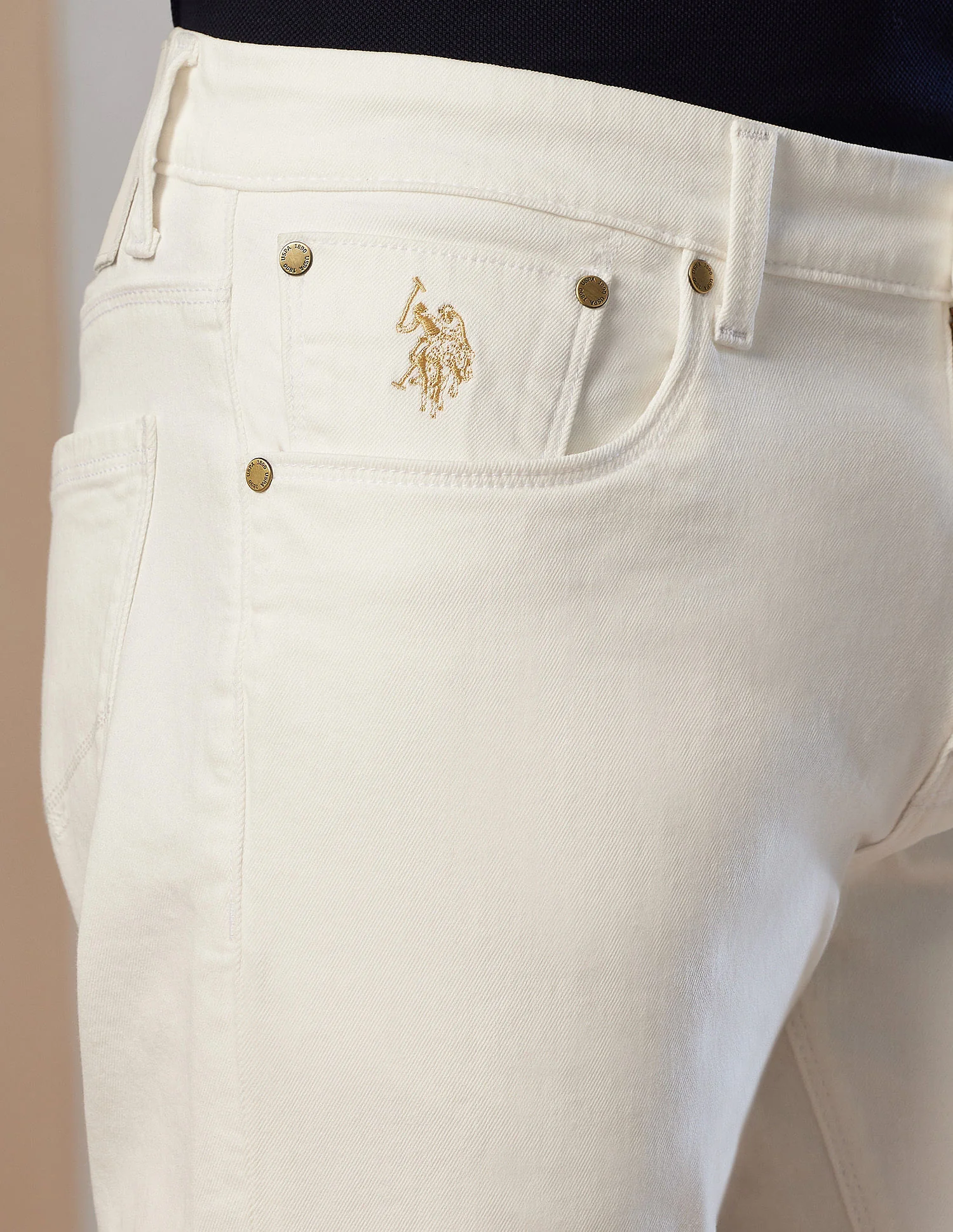 Brandon Slim Tapered Fit White Jeans - Image 6