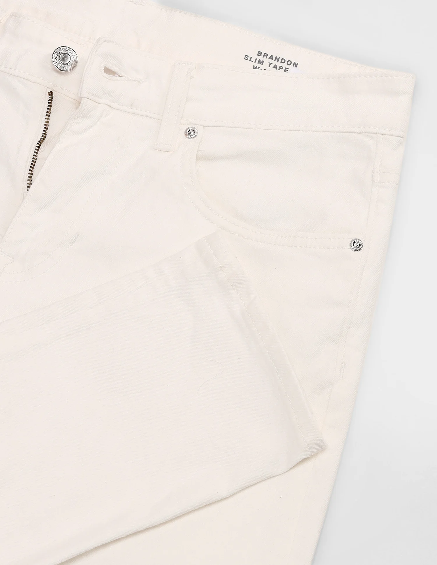Brandon Slim Tapered Fit White Jeans - Image 2