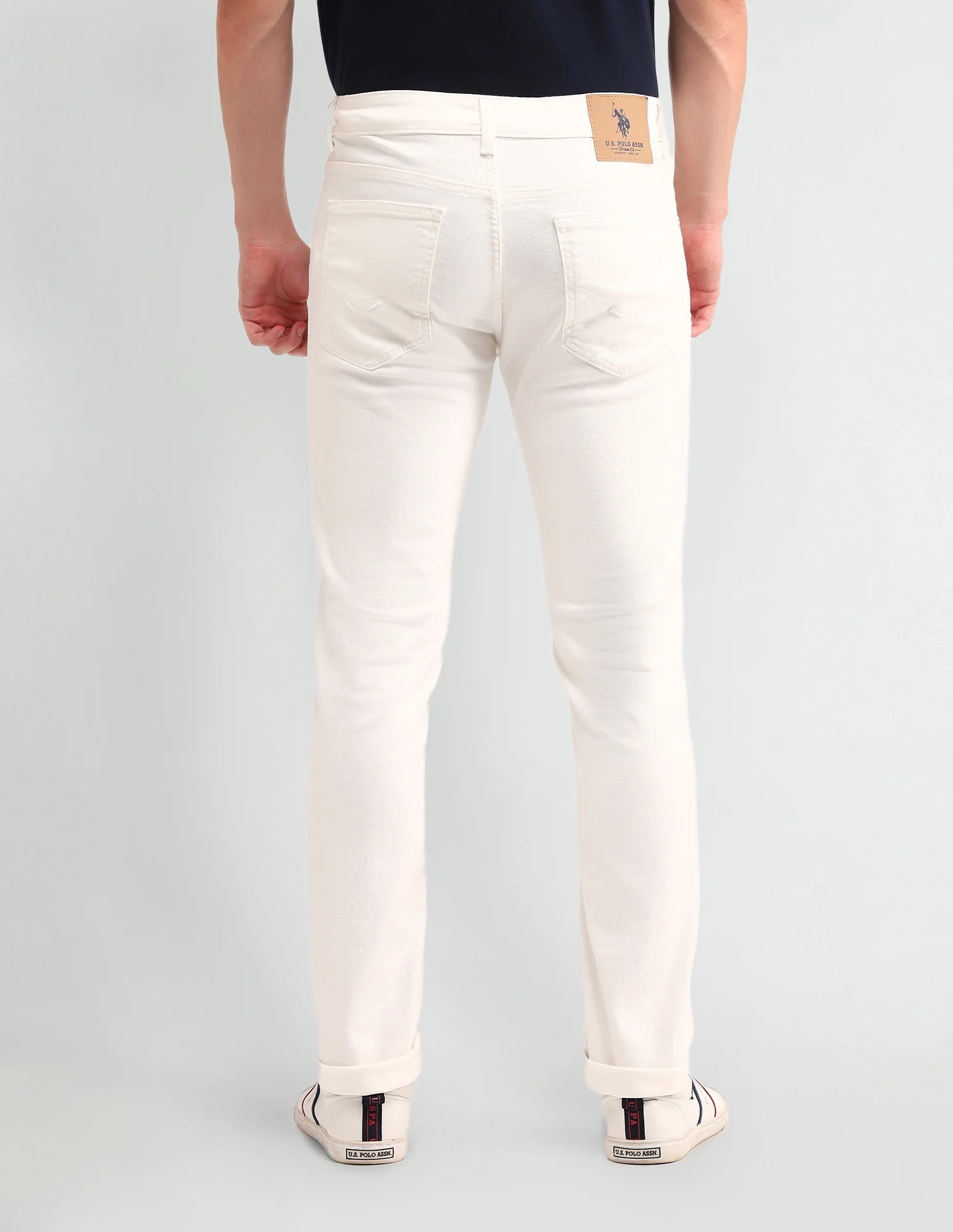 Brandon Slim Tapered Fit White Jeans - Image 5