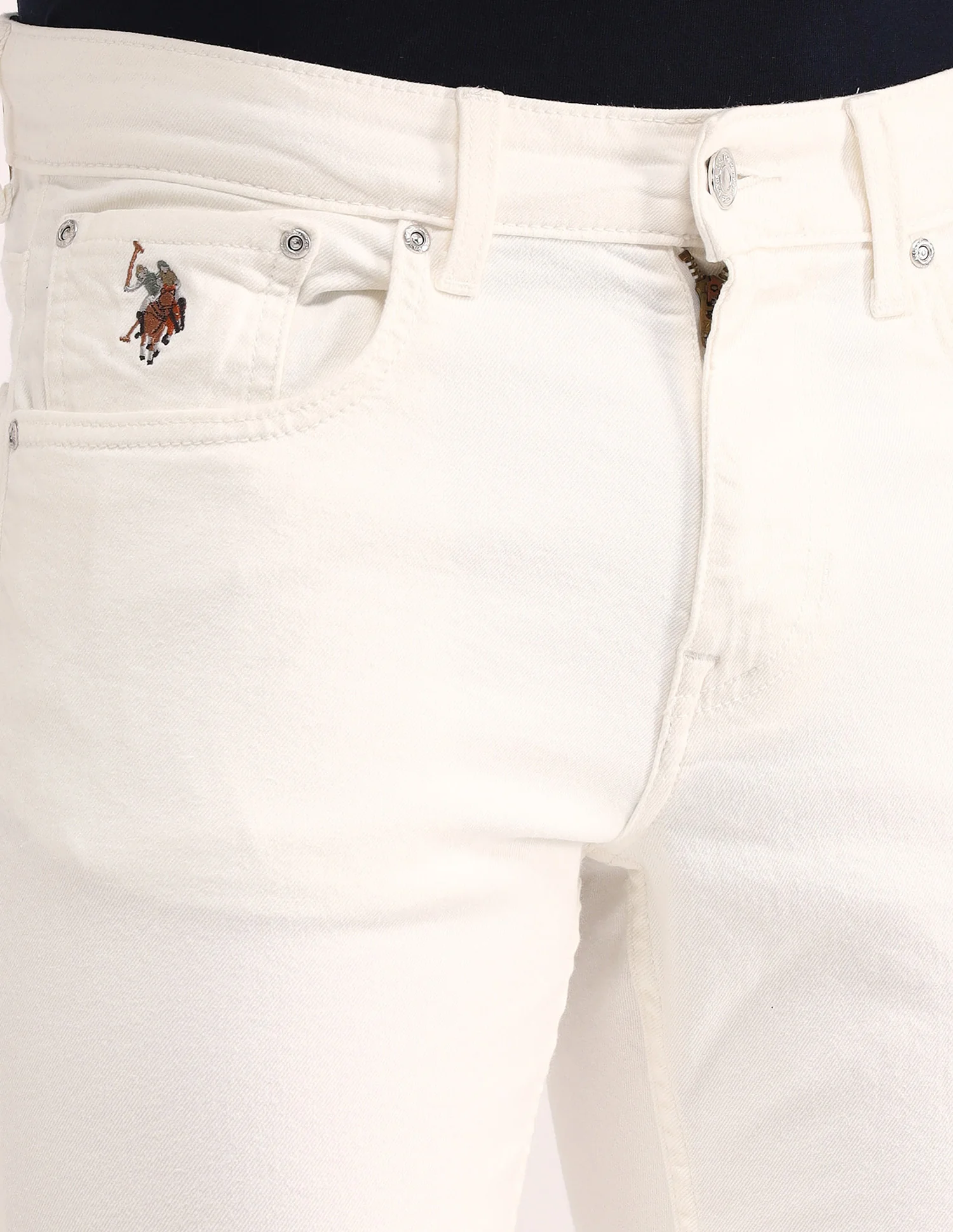 Brandon Slim Tapered Fit White Jeans - Image 7