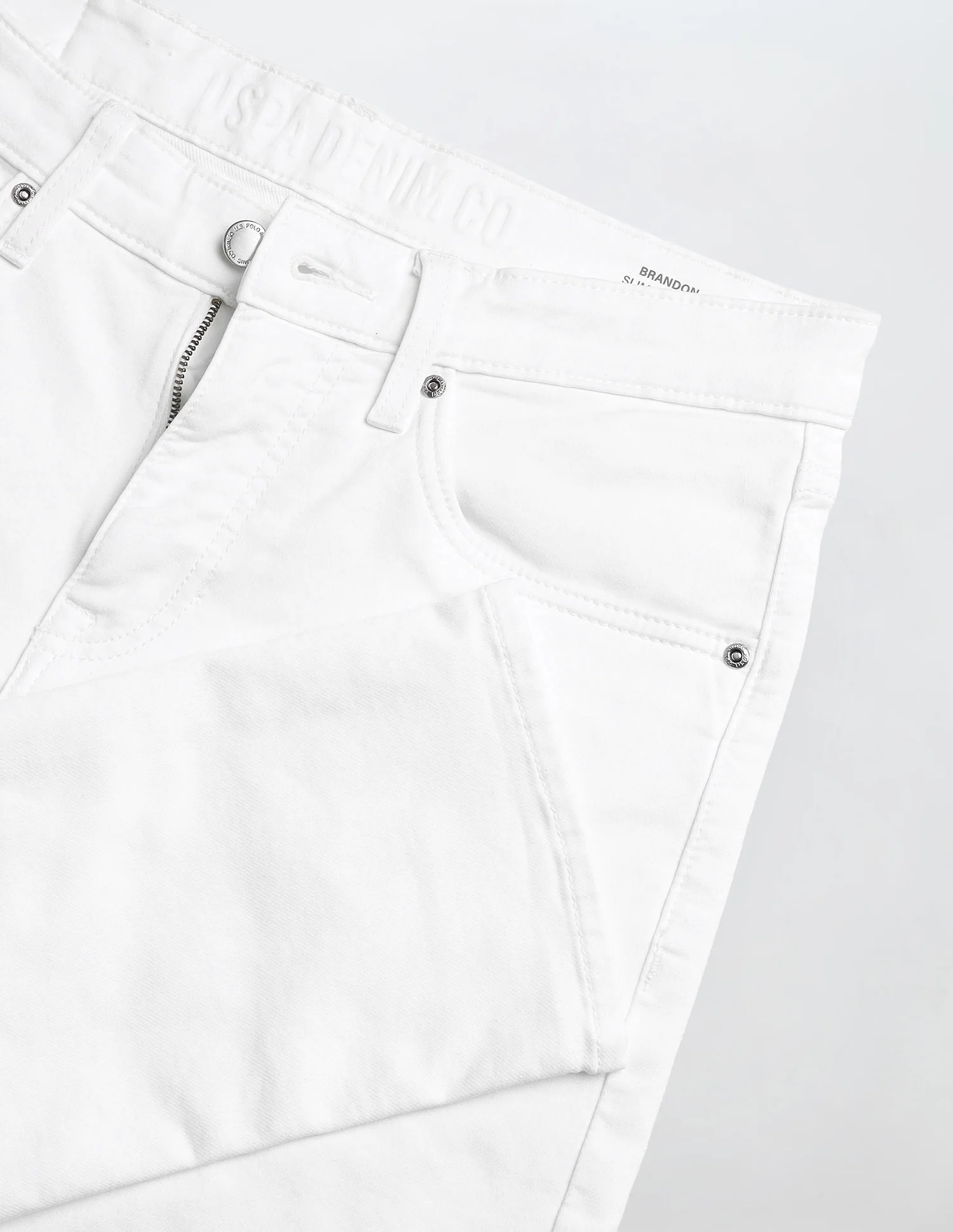 Brandon Slim Tapered Fit White Jeans - Image 2