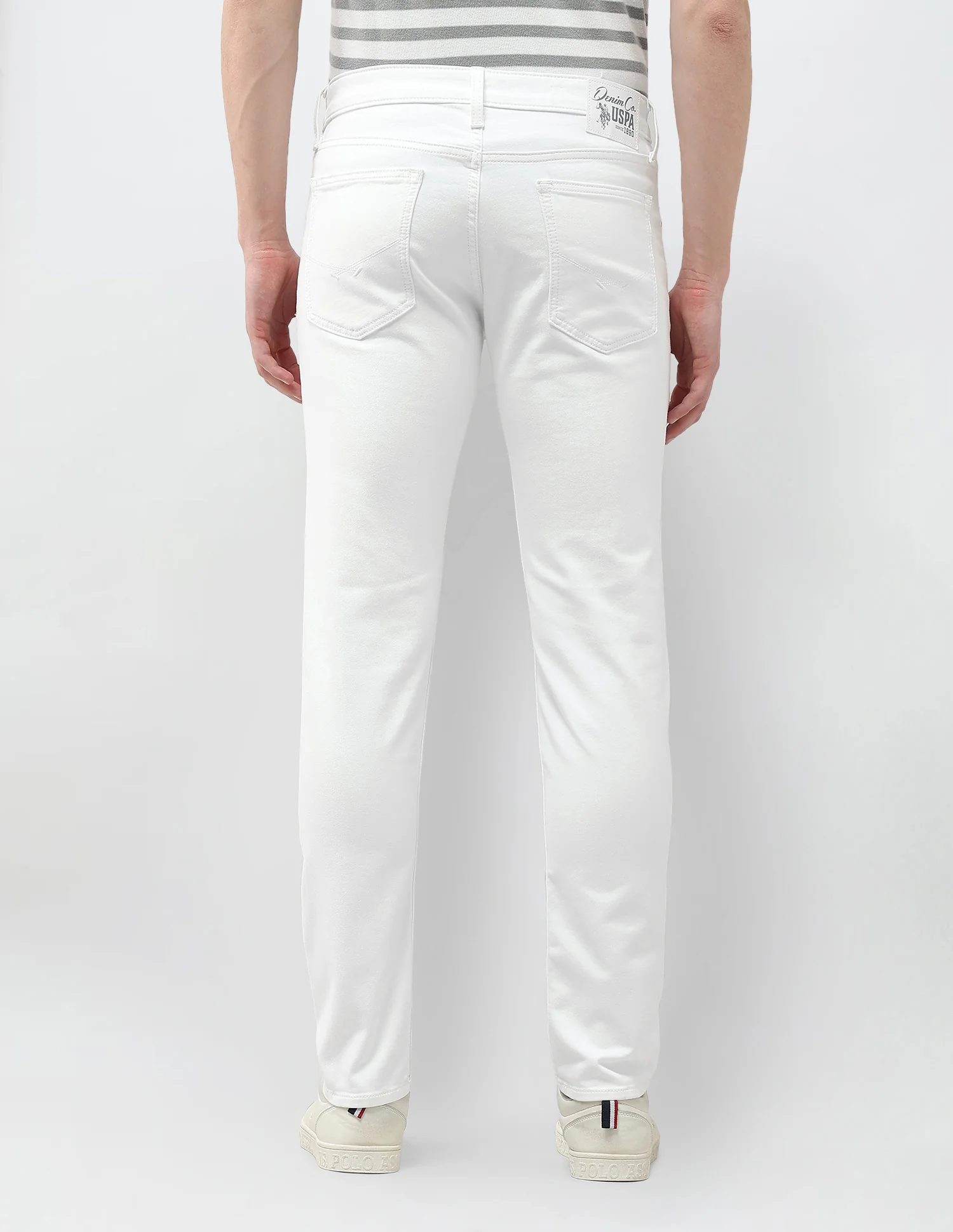 Brandon Slim Tapered Fit White Jeans - Image 5