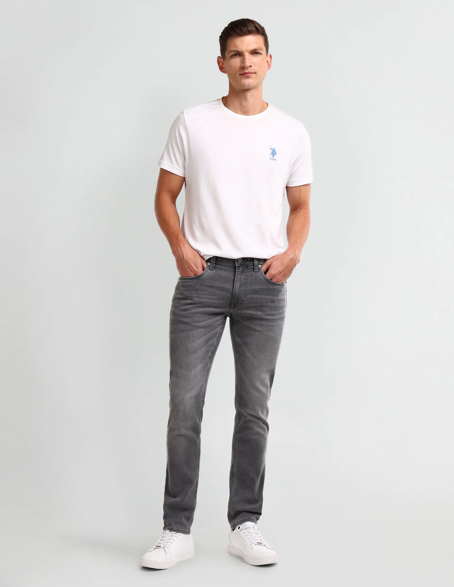 Brandon Slim Tapered Grey Jeans - Image 3