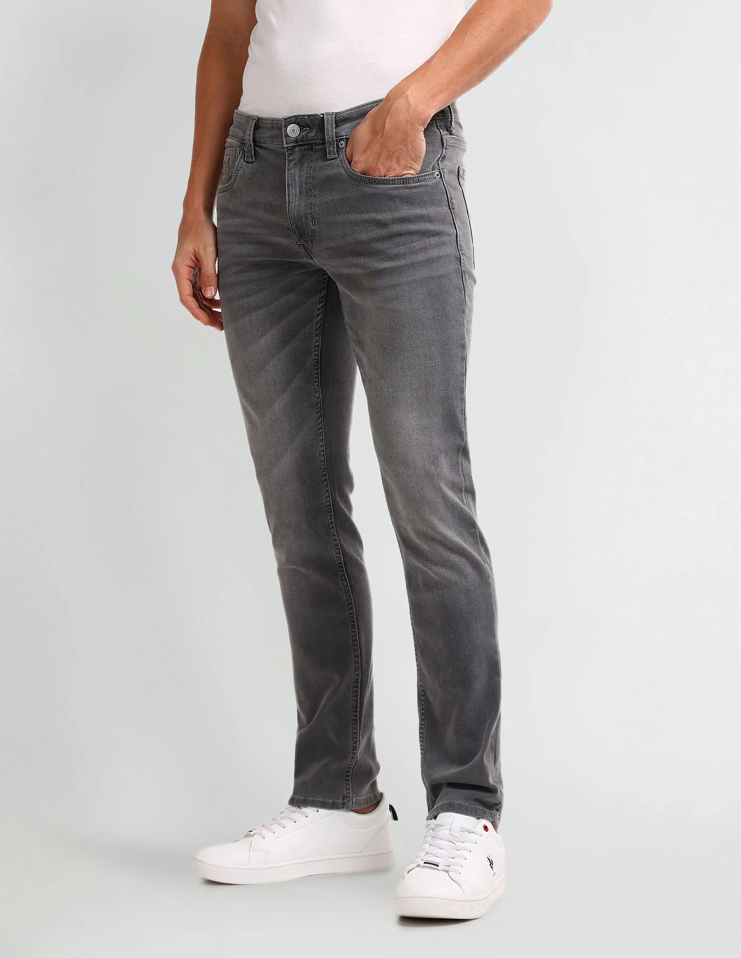 Brandon Slim Tapered Grey Jeans - Image 4