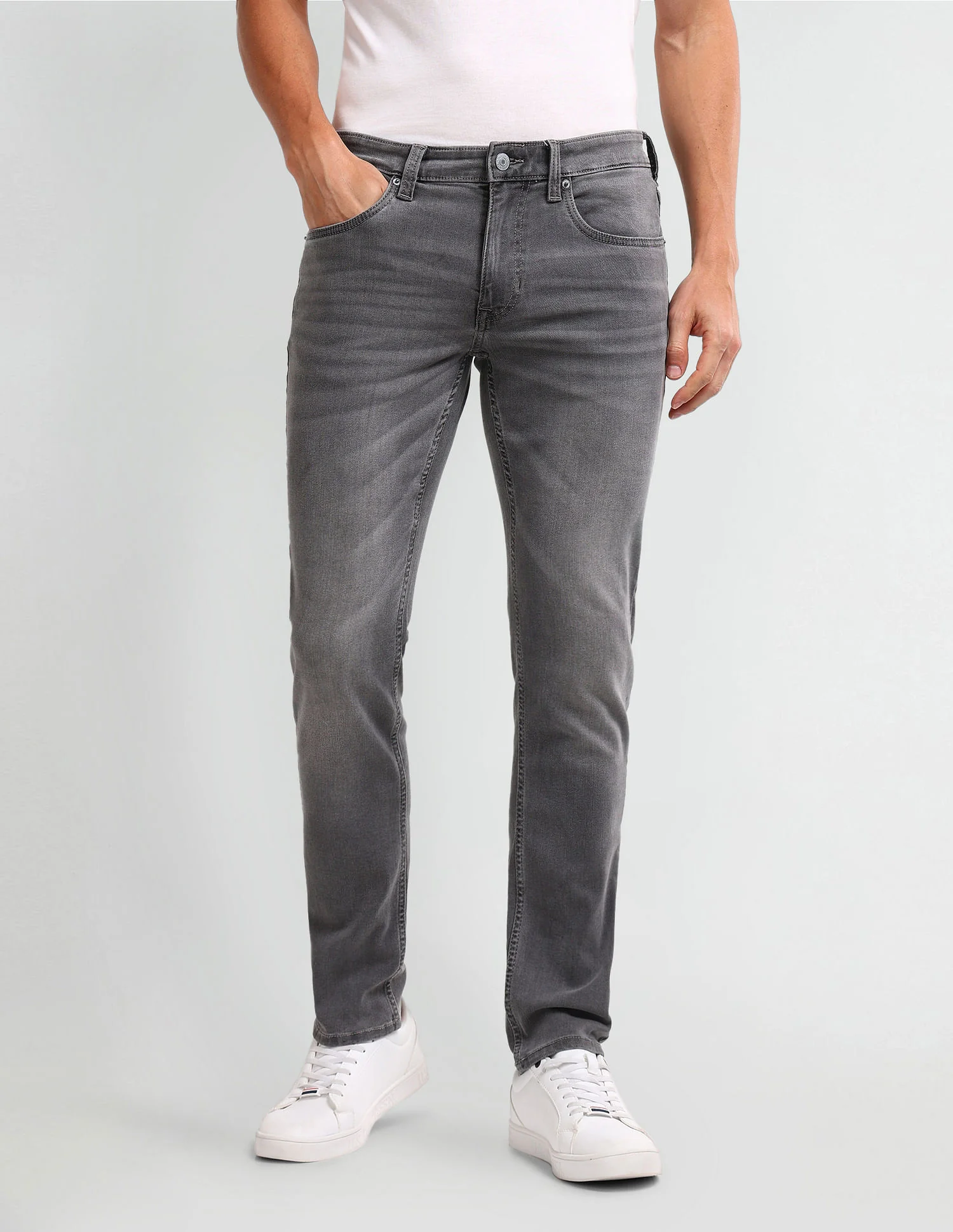 Brandon Slim Tapered Grey Jeans - Image 6